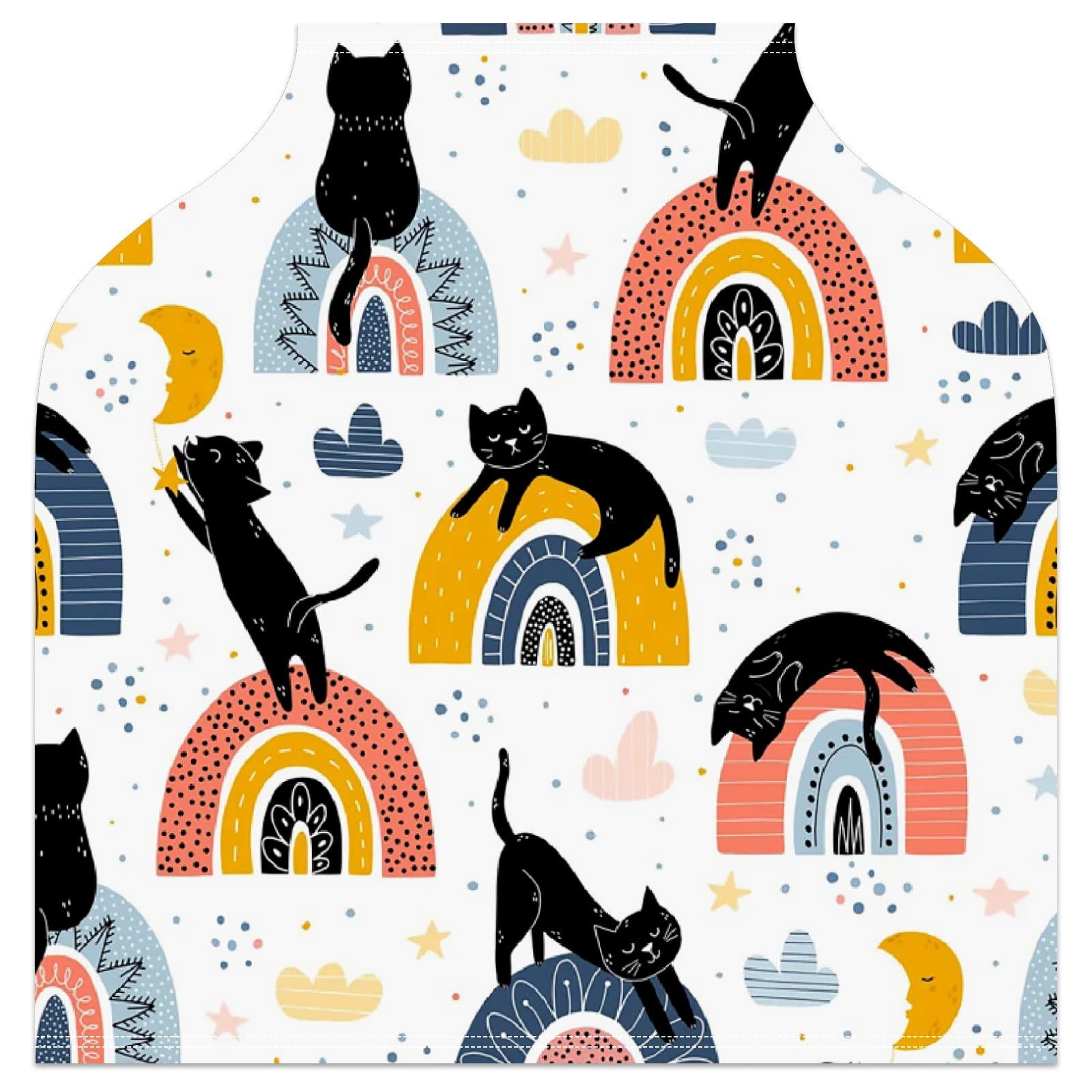 Black Cats and Rainbows Baby Car Seat Cover & Nursing Scarf – Soft Stretchy Universal Infant Car Canopy for Boys & Girls – Perfect for Strollers, Breastfeeding, and Outdoor Protection