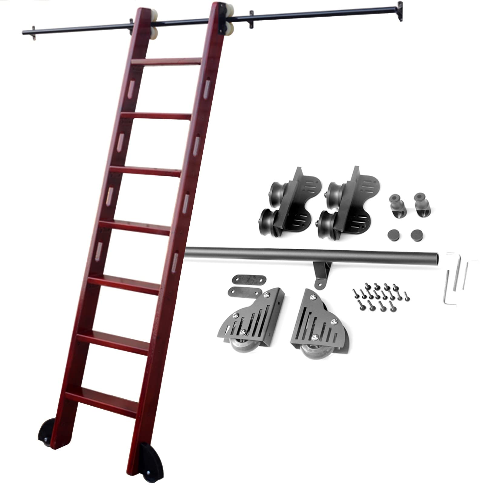 Sliding Rolling Ladder Hardware Kit - No Ladder Included - Perfect for DIY Library, Loft, and Bookshelf Ladder Projects