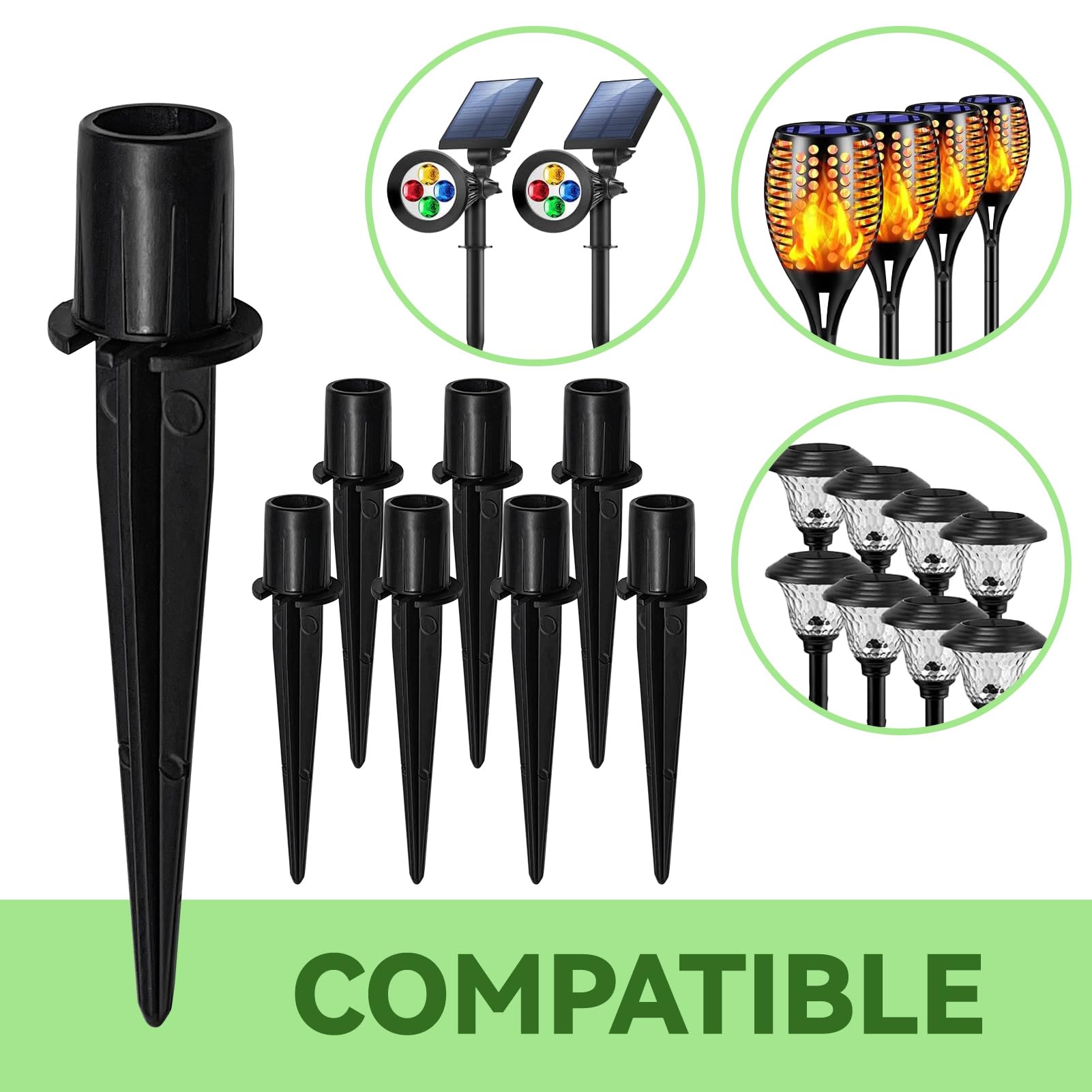 10 Pack Solar Light Replacement Stakes - 0.78