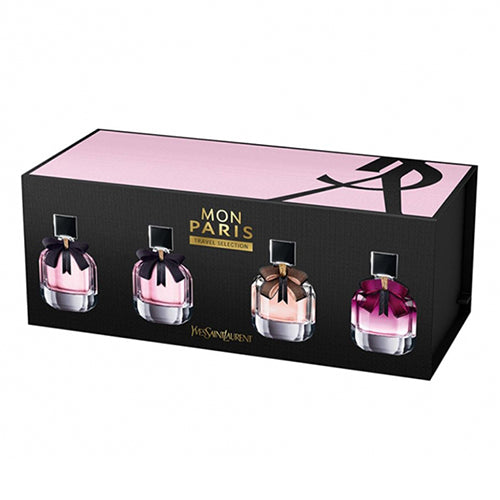 YSL Mon Paris 4-Piece Mini Perfume Gift Set for Women by Yves Saint Laurent | Travel Size Fragrance Collection | Perfect for Birthdays, Anniversaries & Valentine's Day Gifts