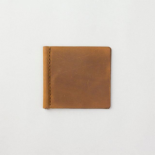 Premium Genuine Leather Money Clip for Travelers - Compact & Durable Wallet Accessory for Cash & Cards | Perfect for Business Trips, Daily Commute & Outdoor Adventures (Camel Color)