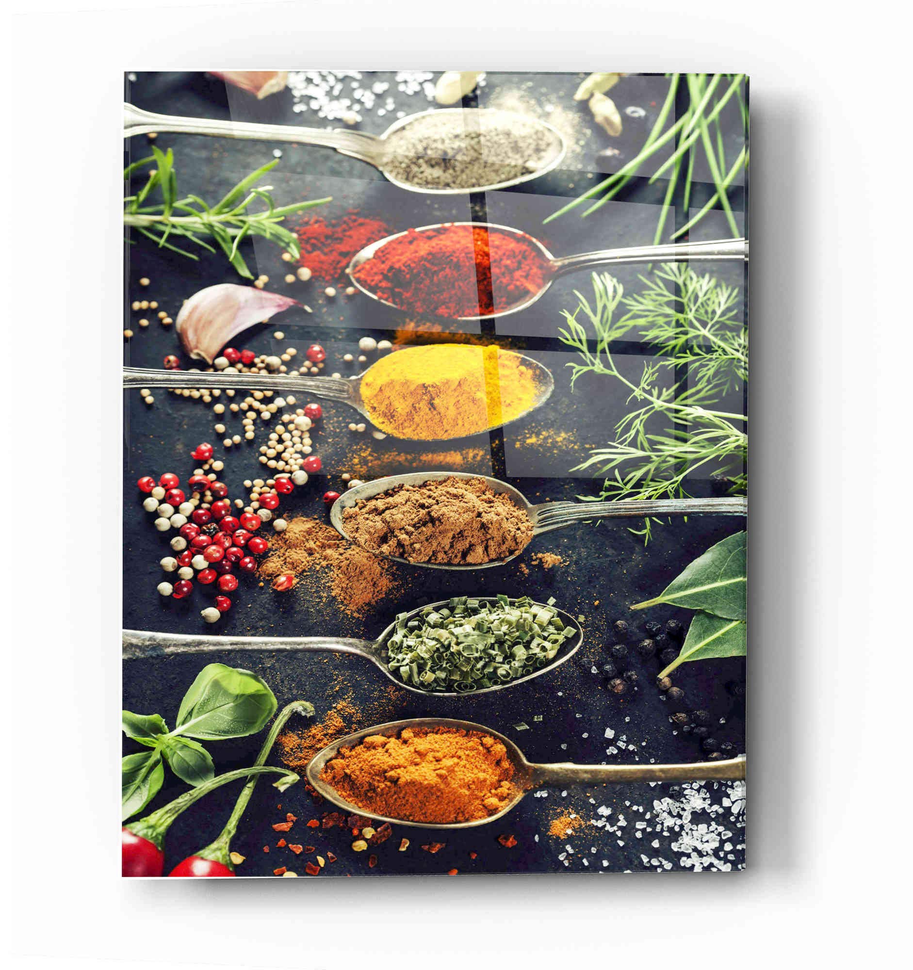 Epic Art 'A Pinch of Spice' Acrylic Glass Wall Decor - 16x24 Inches Modern Kitchen Artwork - Perfect for Dining Room, Cafe & Home Decor