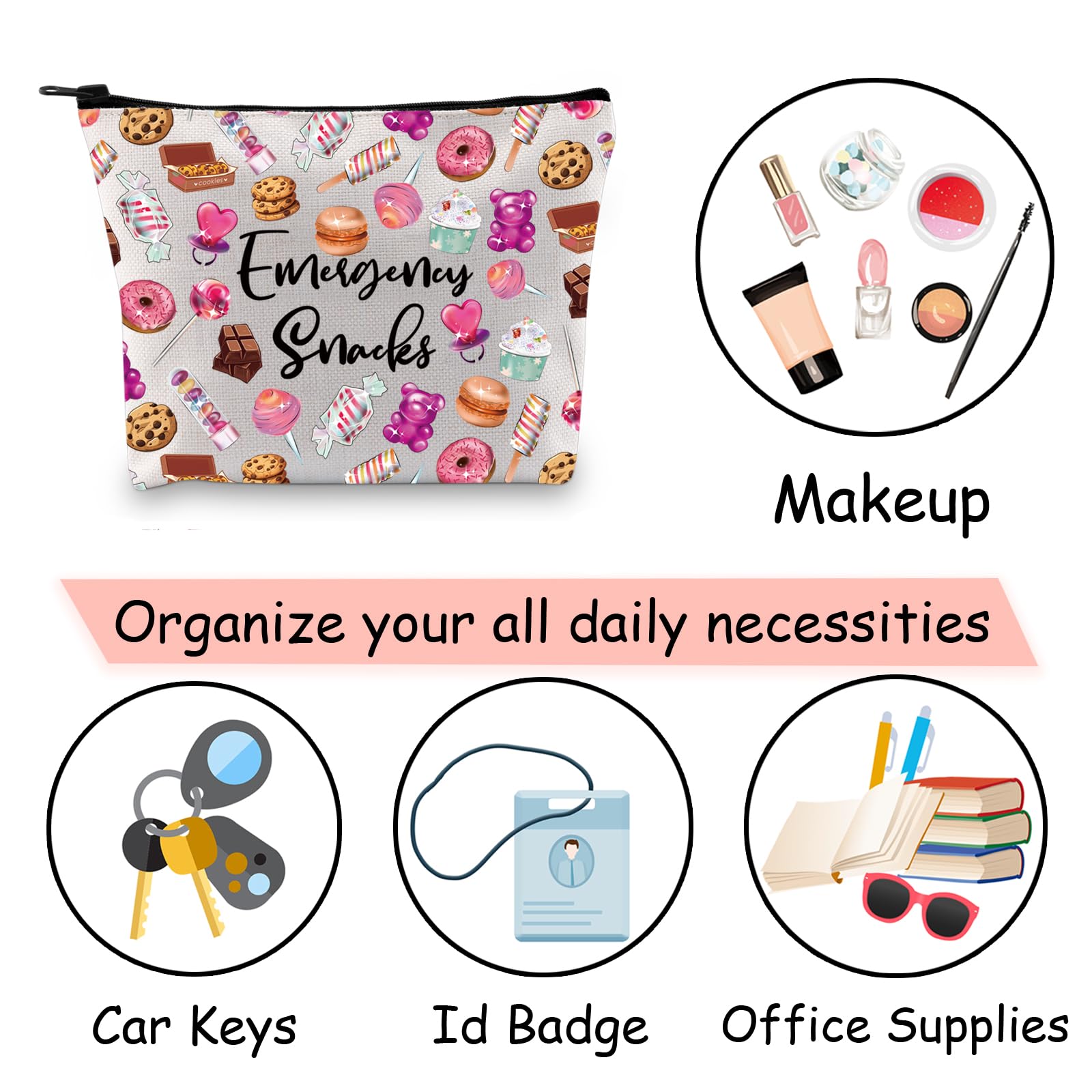 JXGZSO Reusable Zipper Food Storage Bags - Emergency Snacks Pouch, Airtight Food Safe Containers for Travel, Camping & Office Snacks - Perfect Gift for Food Lovers