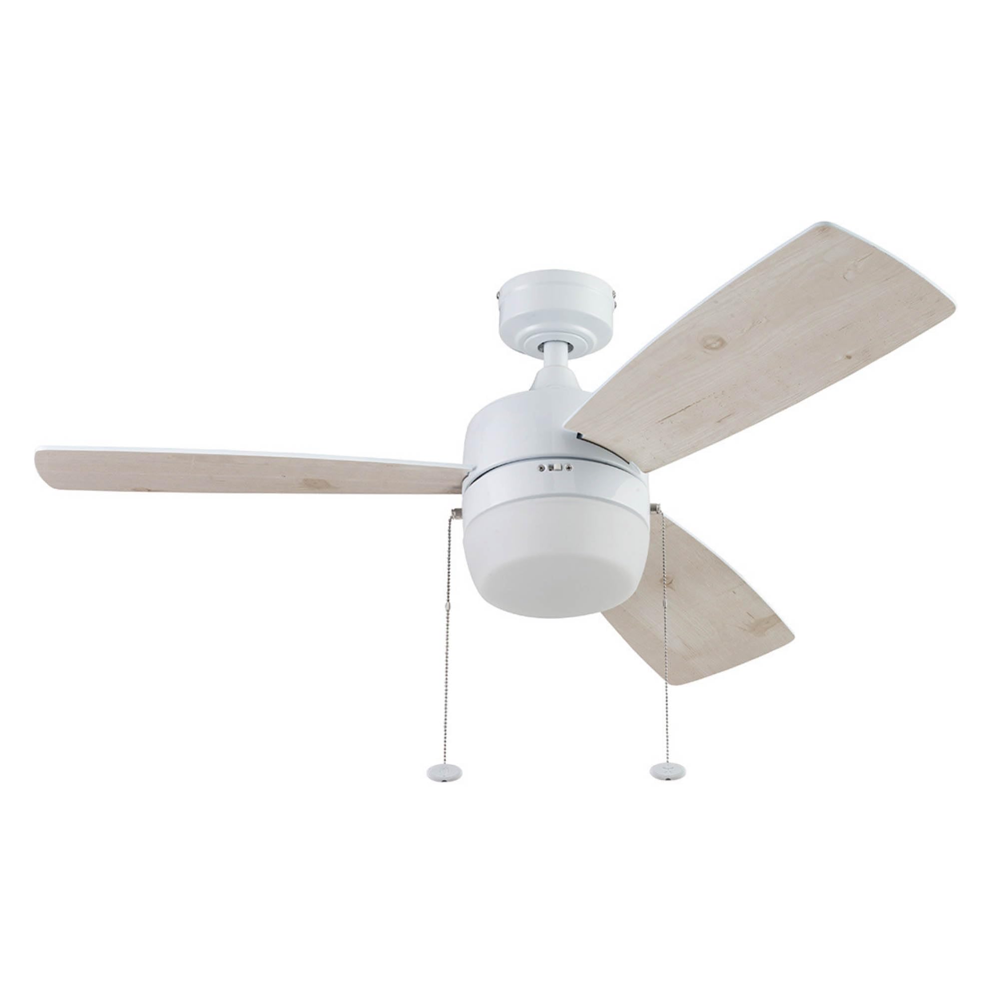 Honeywell Barcadero 44 Inch Modern Ceiling Fan with LED Light - 3 Blades, White Maple & White Finish Options - Bright White (51475-01) - Perfect for Living Room, Bedroom, and Indoor Spaces
