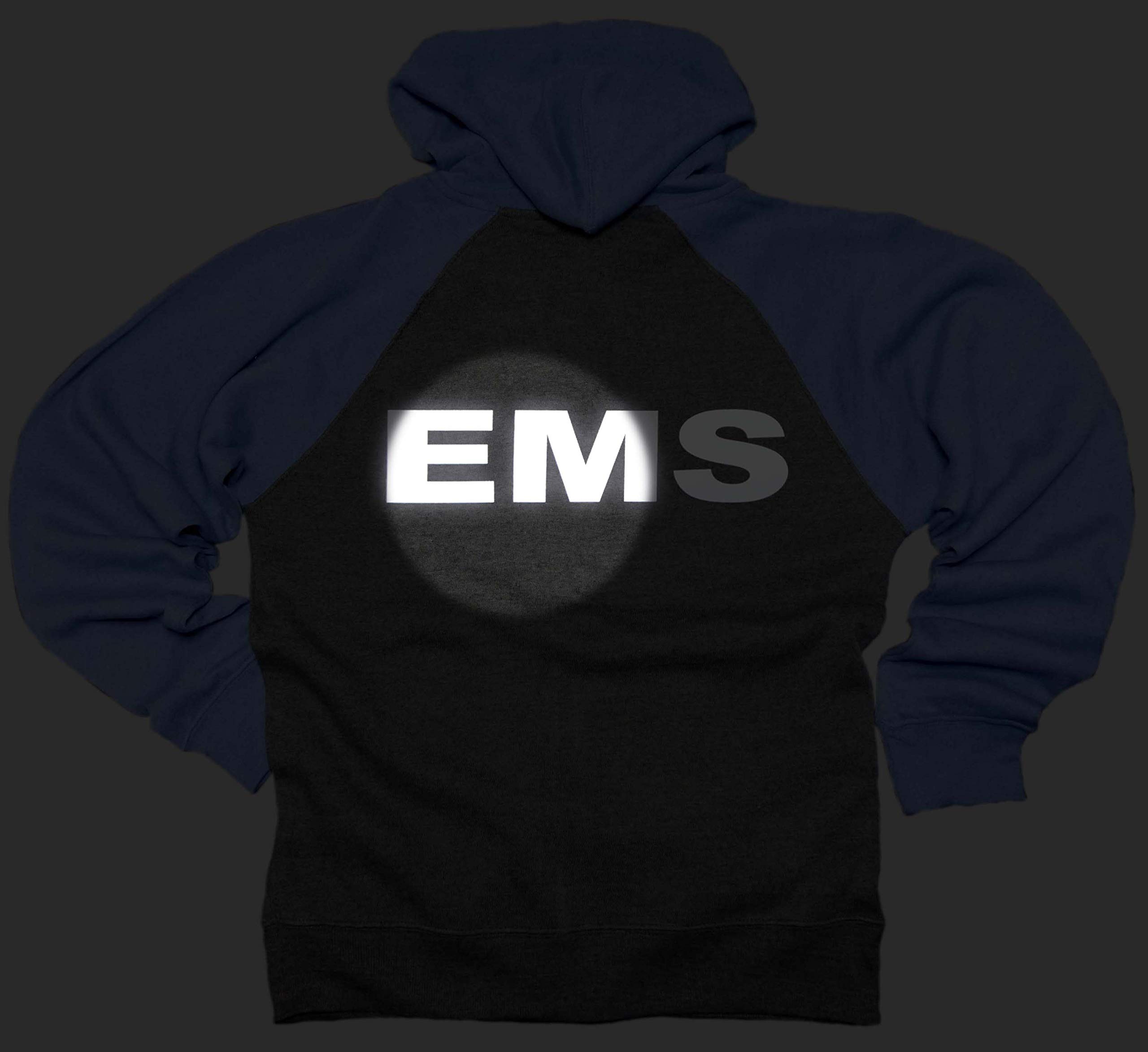 EMS Triblend Colorblock Zip-Up Fleece Hoodie with Reflective Details - Warm & Stylish Pullover for Outdoor Workouts, Jogging and Casual Wear
