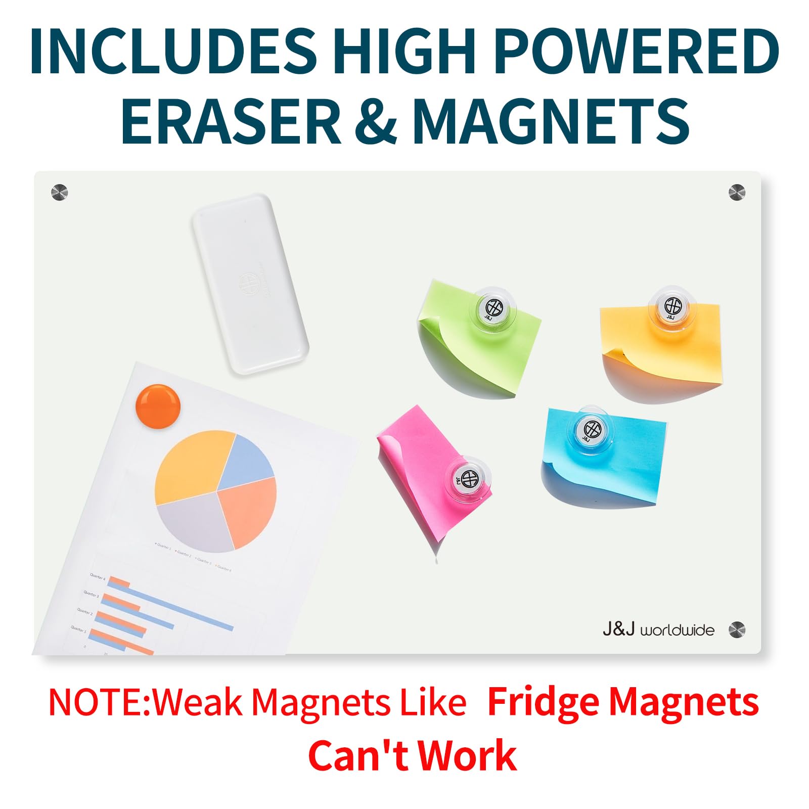 Premium 4' x 3' Magnetic Glass Dry Erase Board - Frameless Whiteboard with Smooth Writing Surface - Includes Magnets, Markers & Eraser - Perfect for Home Office, Classroom & Homeschooling Supplies - Great for Presentations, Brainstorming & Daily Organization