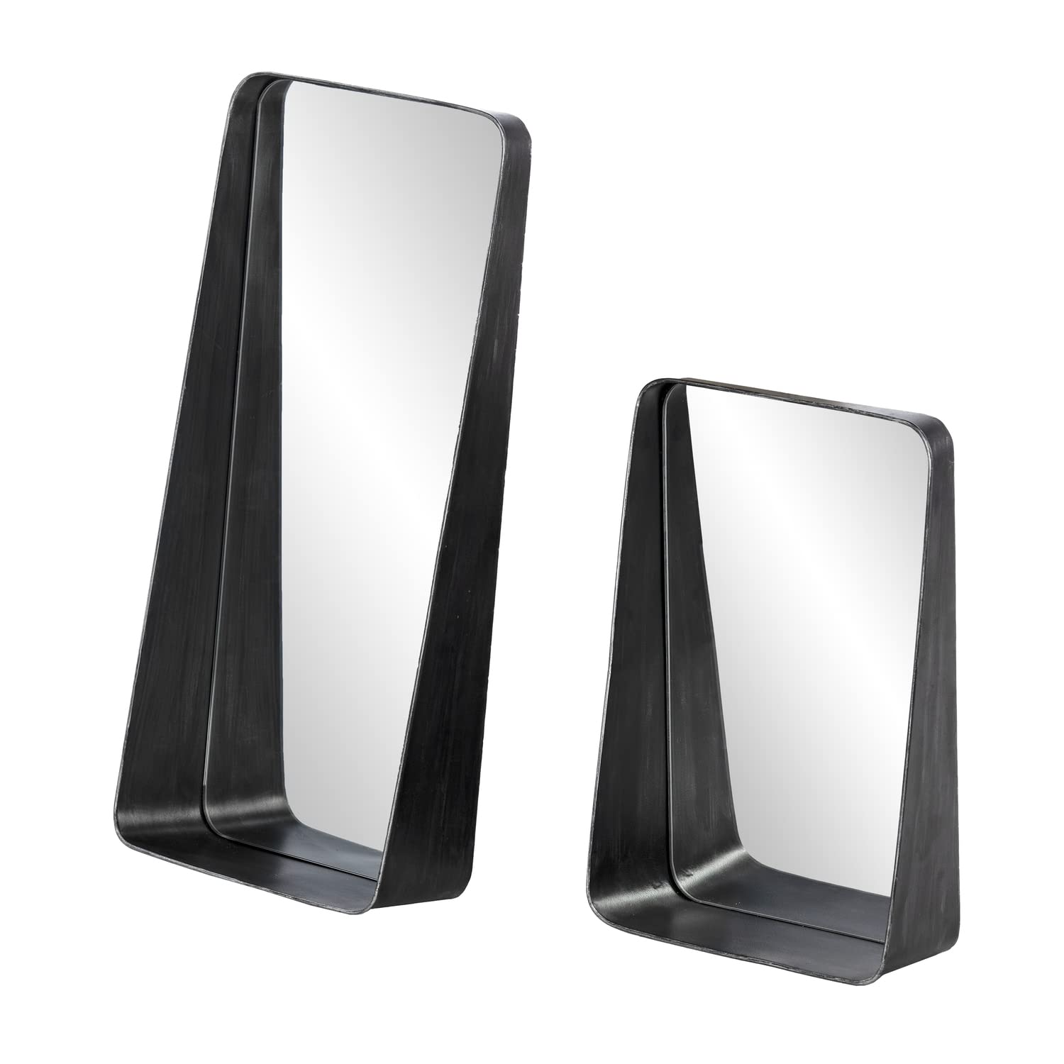 SEI Furniture Amboros Decorative Wall Mirrors with Shelves - 2 Piece Set, Black - Perfect for Living Room, Bedroom & Entryway Decor