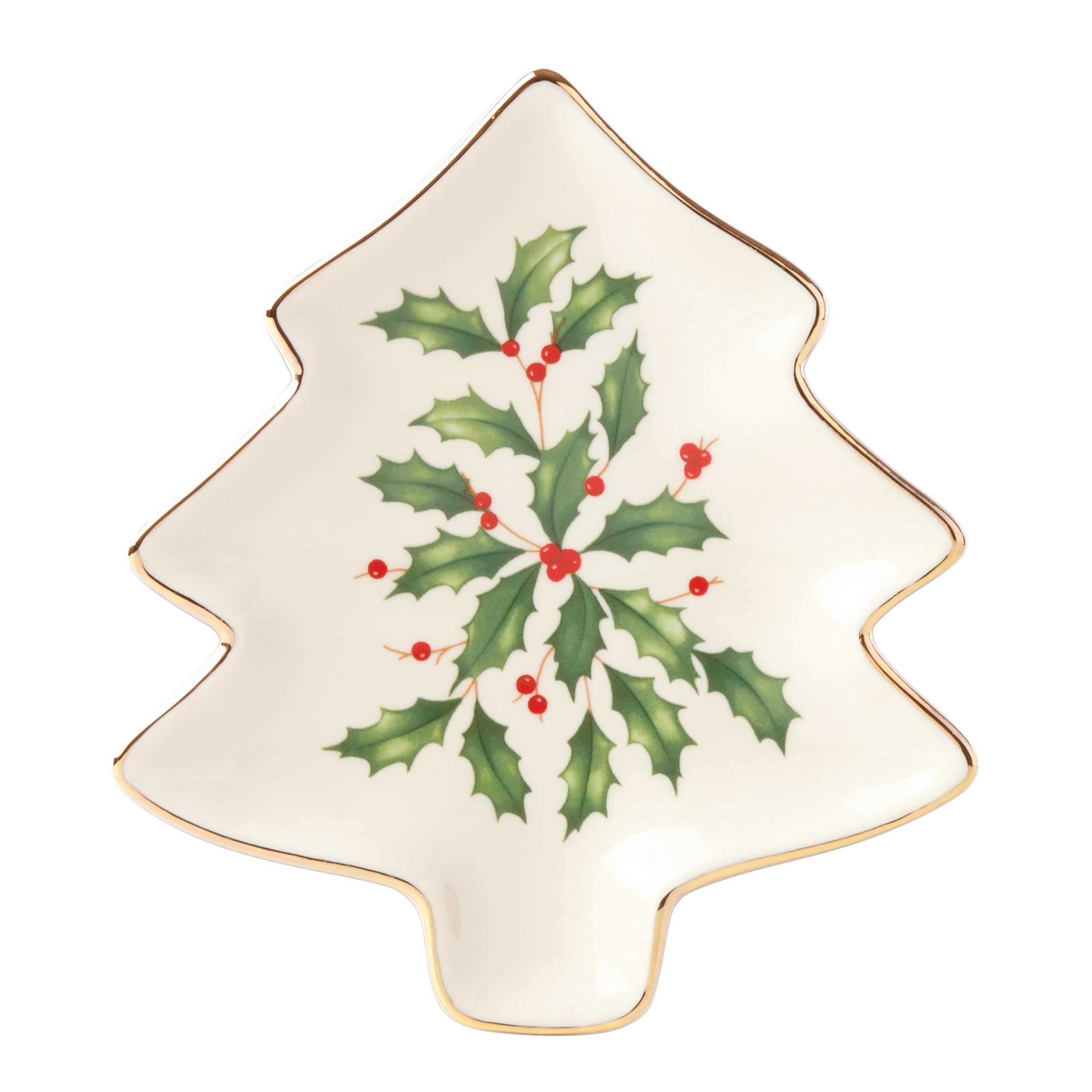 Lenox 879592 Holiday Tree Shaped Party Plate - 12 Pack Christmas Dinner Plates for Festive Gatherings, Holiday Entertaining & Christmas Decorations