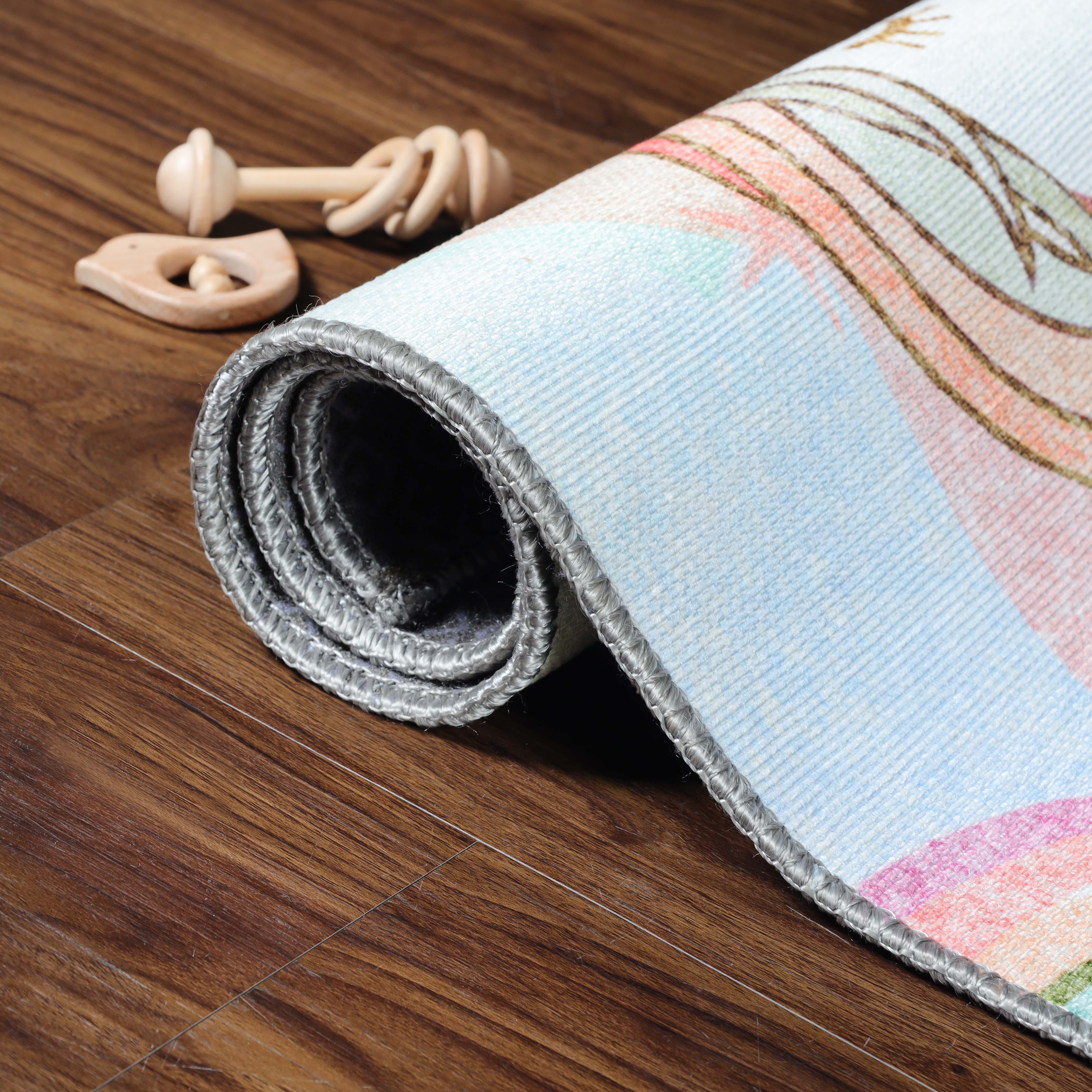 Unicorn Rainbow Kids Playroom Rug - Soft Non-Slip Nursery Carpet for Toddlers & Children | Perfect for Bedroom, Play Area & Daycare Floor Decor