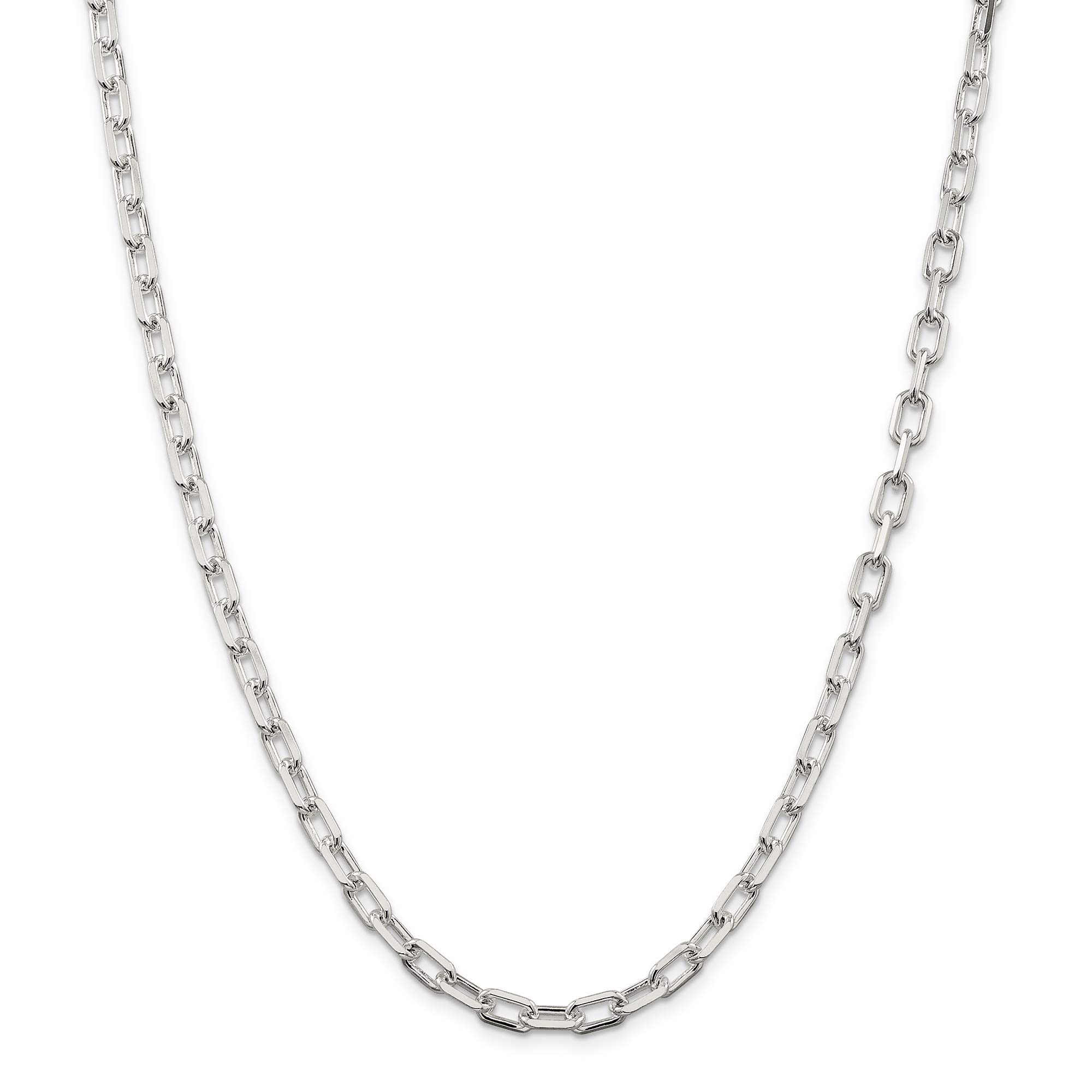 Brilliant Bijou 5.5mm Fancy Sterling Silver Open Link Cable Chain Bracelet - .925 Solid Silver Jewelry for Women, Gift for Her, Perfect for Everyday Wear & Special Occasions