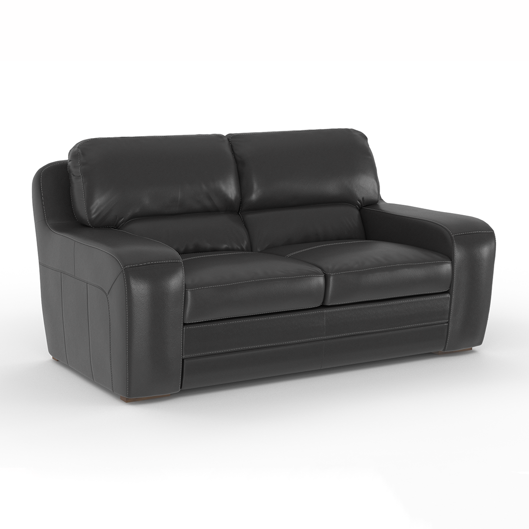 Boise Leather Loveseat Sofa - Genuine Leather 2-Seater Couch for Living Room, Office & Lounge - Comfortable Modern Furniture for Small Spaces