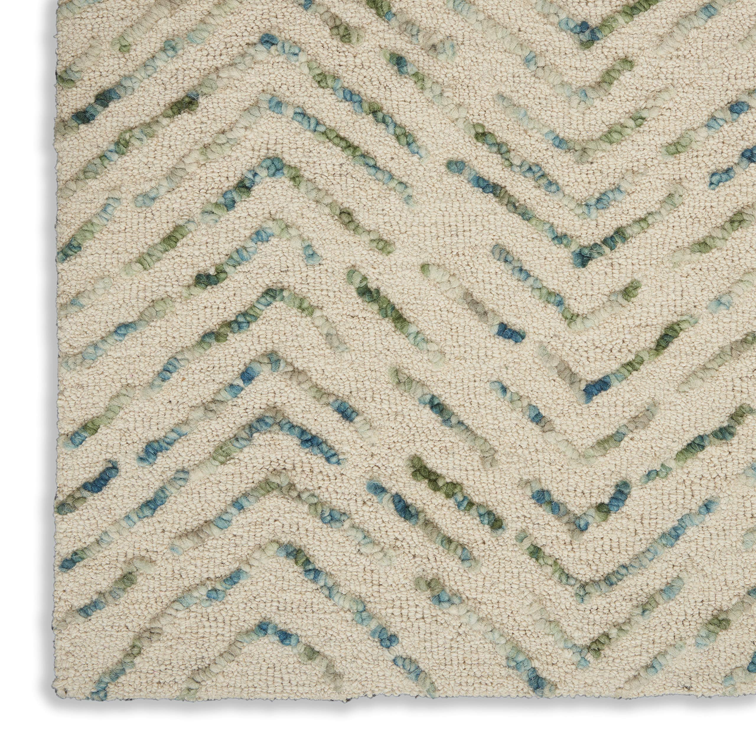 Nourison Vail Modern Ivory/Green 5'3