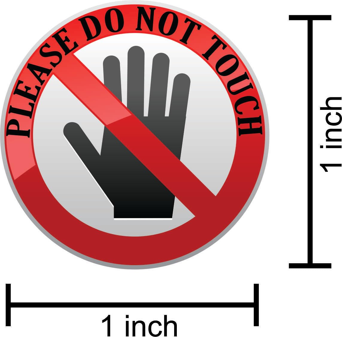 Do Not Touch Vinyl Stickers - 18 Pack (1x1 Inch) - Waterproof & Durable for Laptops, Notebooks, Lockers & DIY Crafts