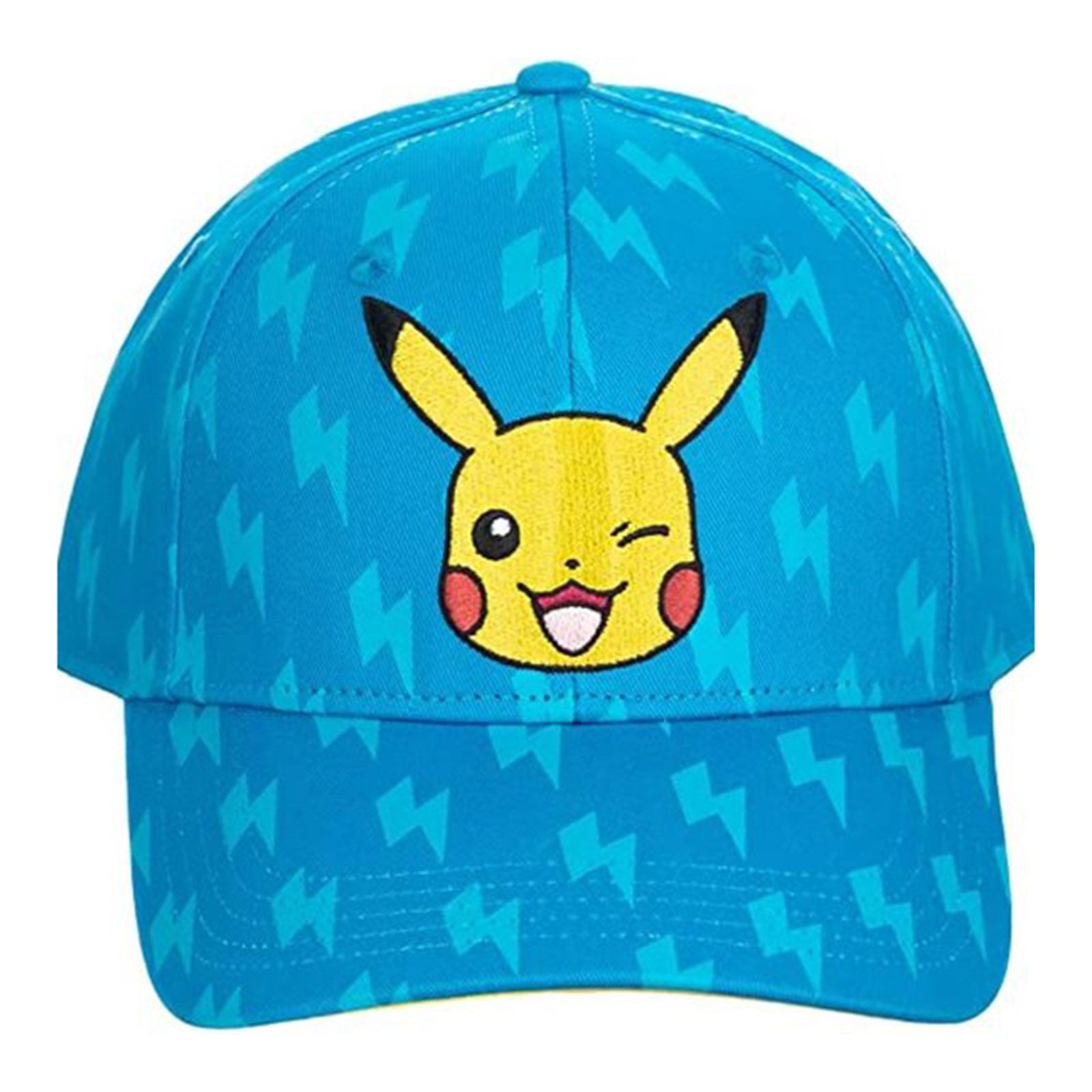 Pokemon Pikachu Winking Blue Snapback Hat - Official Bioworld Licensed Cap for Fans, Cosplay & Everyday Wear
