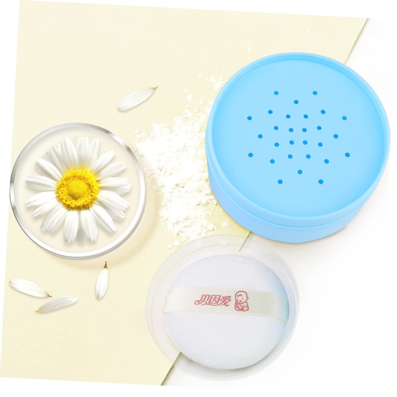 FOMIYES Travel Powder Box Set - Portable Cosmetic Containers for Baby Talcum Powder & Makeup Puff | Ideal for Travel, Baby Care & Bath Essentials | Compact Plastic Storage Case for Skin Care & Beauty Accessories