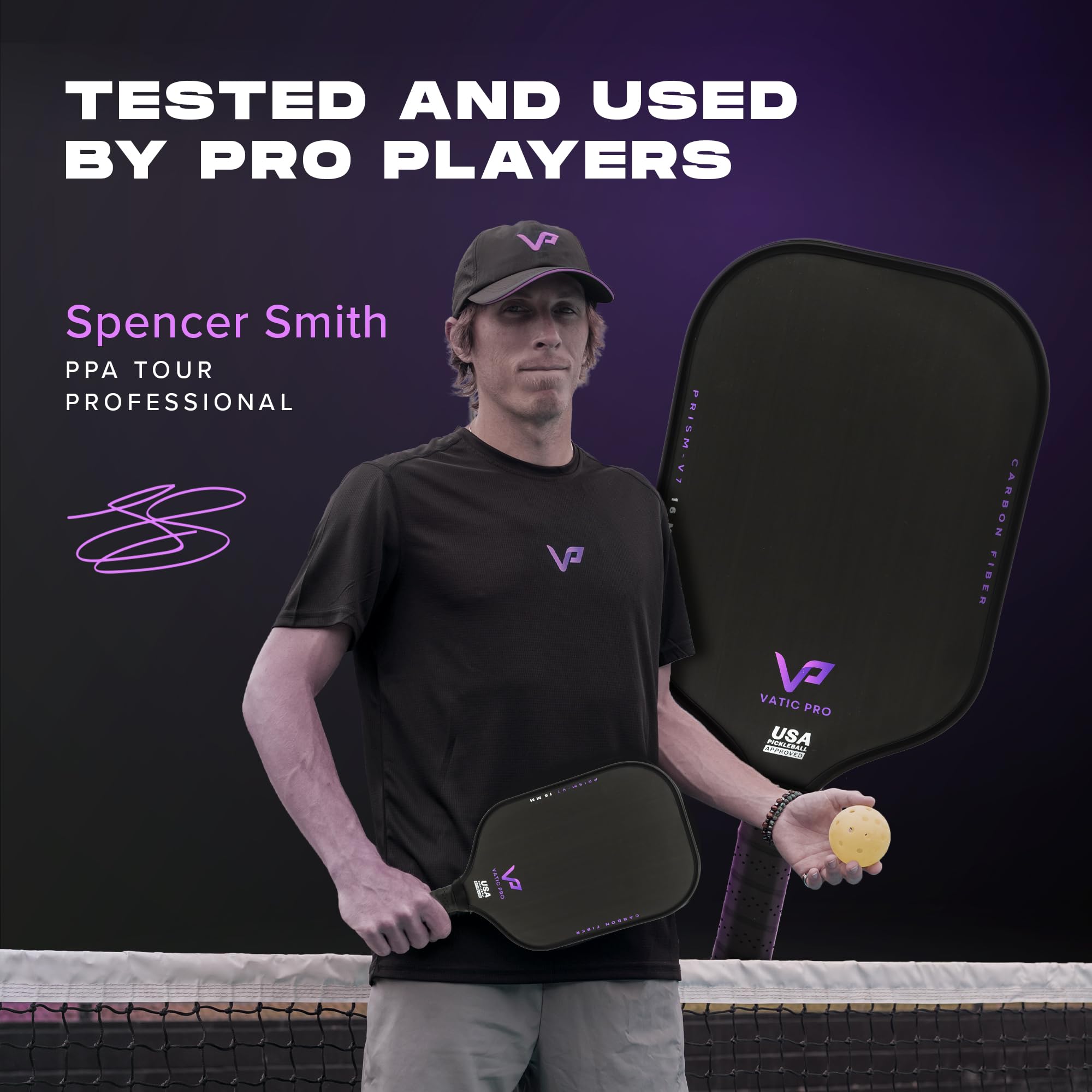 Vatic Pro Prism Carbon Fiber 16mm Pickleball Paddle - Lightweight & Durable with Foam Injected Walls - Includes Free Paddle Cover - Perfect for Competitive Play & Recreational Games