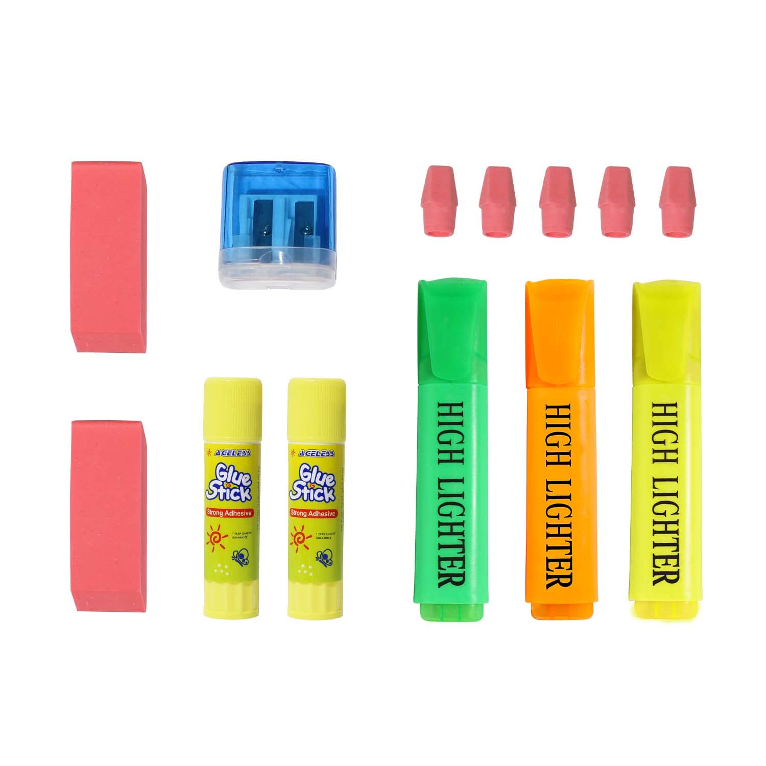 50-Piece Bulk School Supplies Kit - 24 Value Pack with Pens, Pencils, Crayons & More - Essential Classroom Supplies for Elementary, Middle & High School Students - Perfect for Back to School, Homeschooling & Teacher Stocking