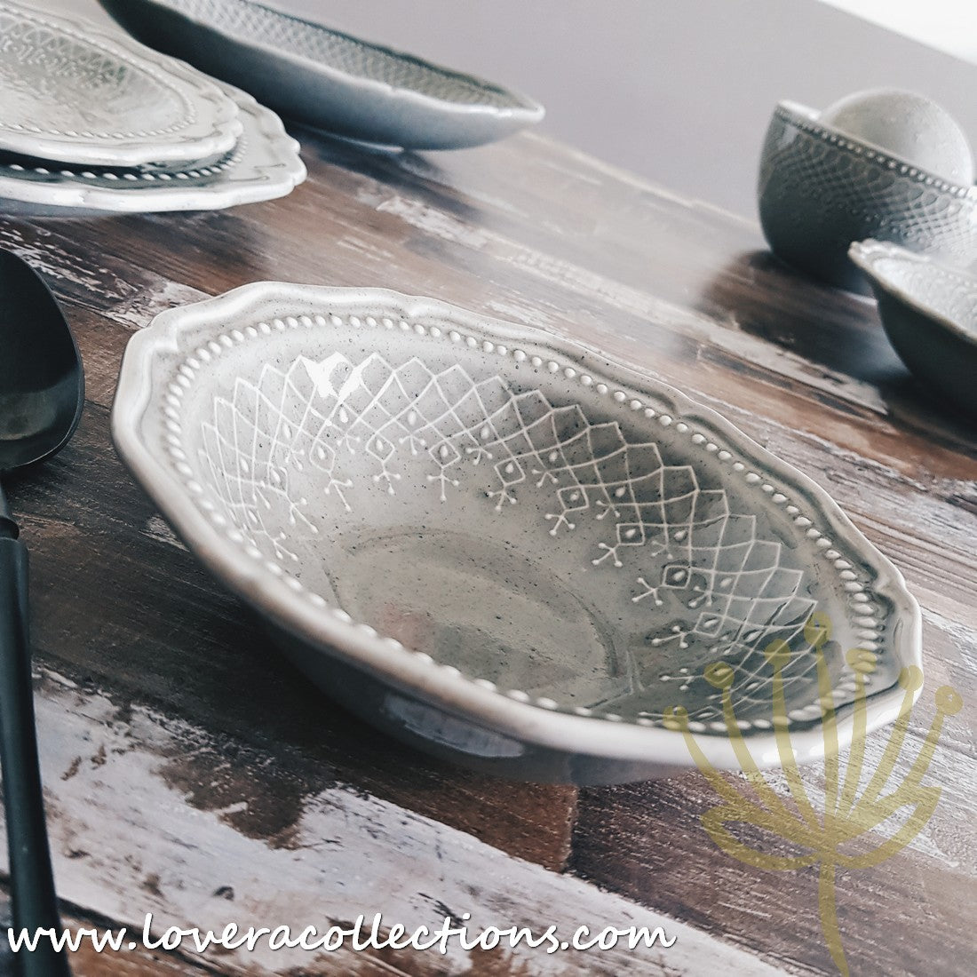 French Lace Dinnerware Set - Elegant Porcelain Plates & Bowls for Formal Dining, Wedding Reception & Holiday Table Setting (50% Off Limited Time Sale)