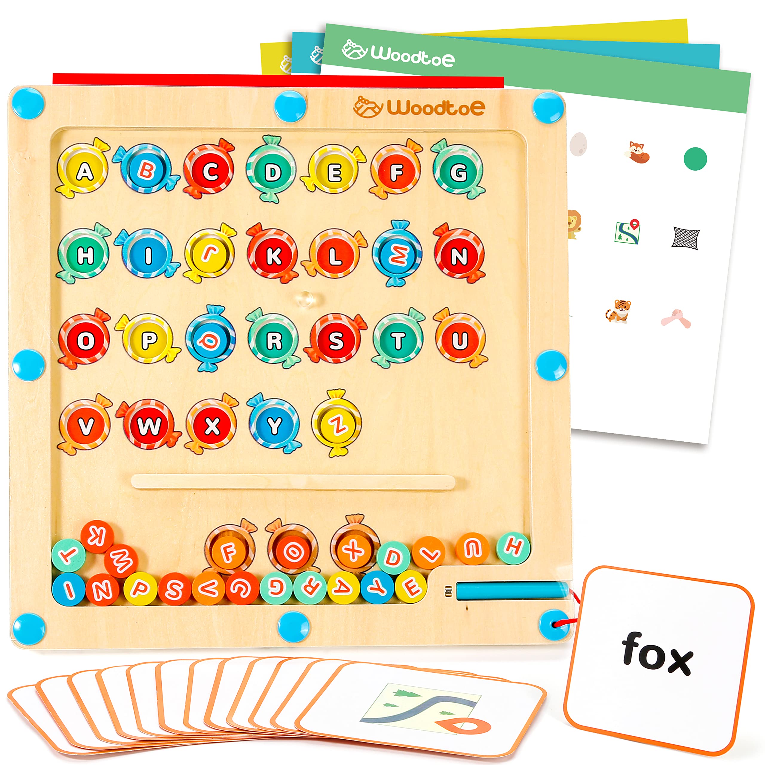 Magnetic Alphabet Maze Board - Montessori Wooden Learning Toy for Toddlers Ages 3-6 | ABC Letter Recognition & Fine Motor Skills Development | Sensory Travel Educational Game for Boys & Girls | Perfect for Car Rides, Classroom & Homeschool Activities