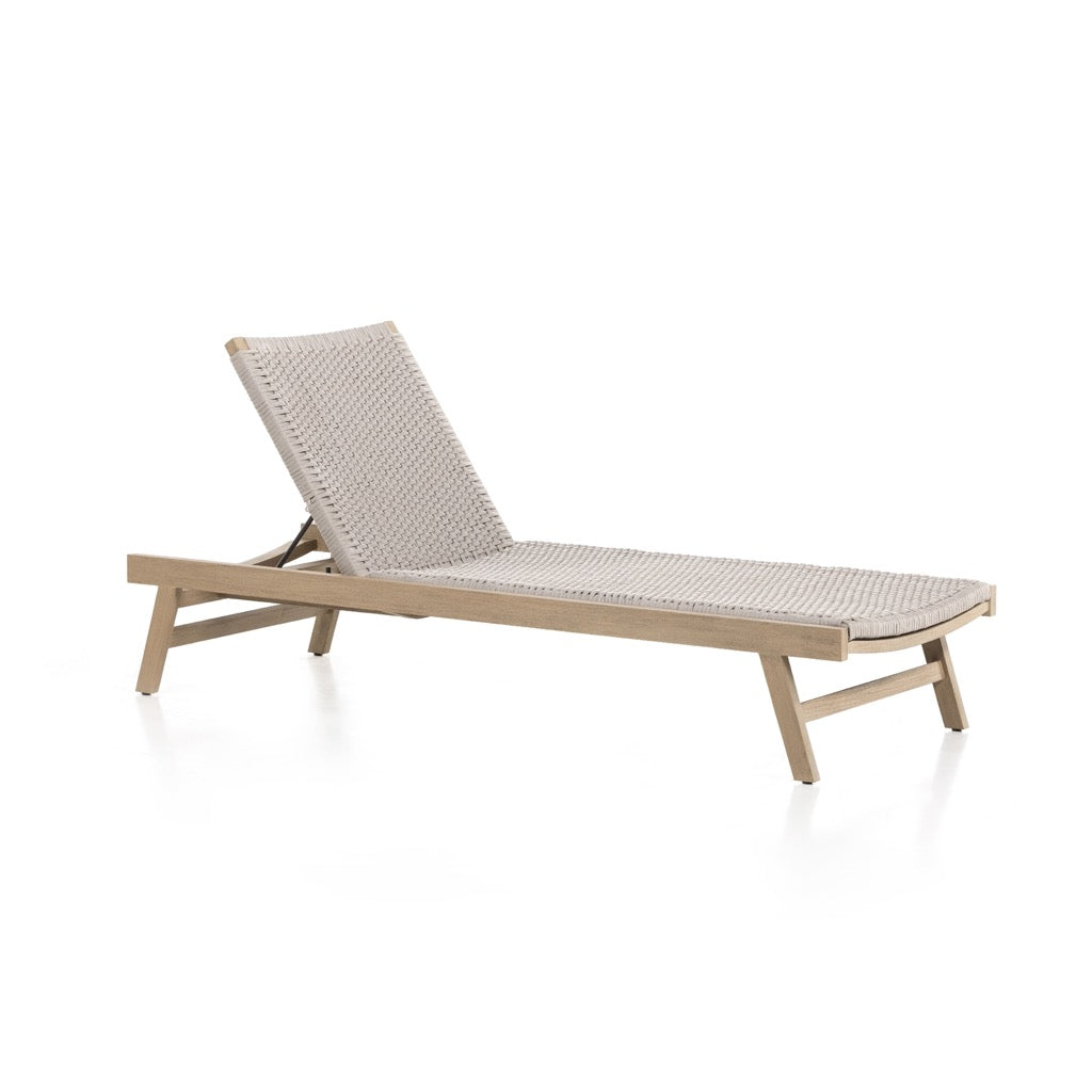 Delano Outdoor Chaise Lounge Chair - Washed Brown Patio Furniture for Poolside, Beach, and Backyard Relaxation