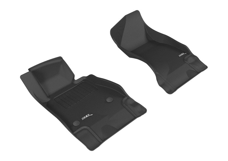 3D MAXpider Kagu Custom Fit Floor Mats for 2016-2020 Chevrolet Camaro - 1st Row All-Weather Protection, Non-Slip Black Car Mats - Perfect for Daily Commute & Road Trips