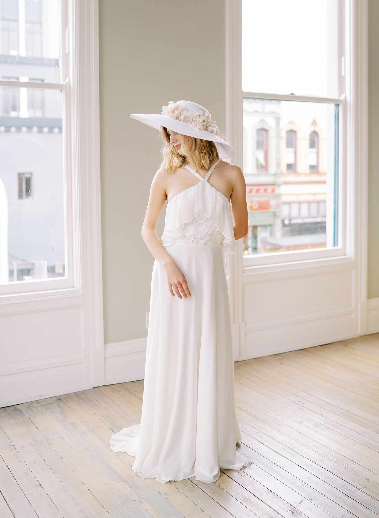 Elegant Floral Bridal Hat for Wedding - Style #2457 | Perfect for Bridal Showers, Garden Weddings & Boho Chic Looks