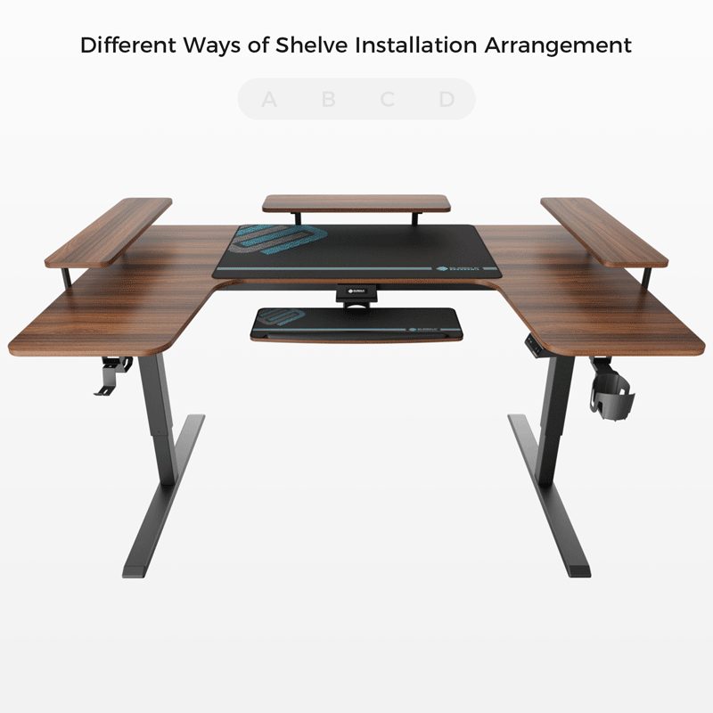 Ergonomic U-Shaped Standing Desk with Accessories Set (74x23 Inches) - Perfect for Home Office, Gaming & Workspace Setup