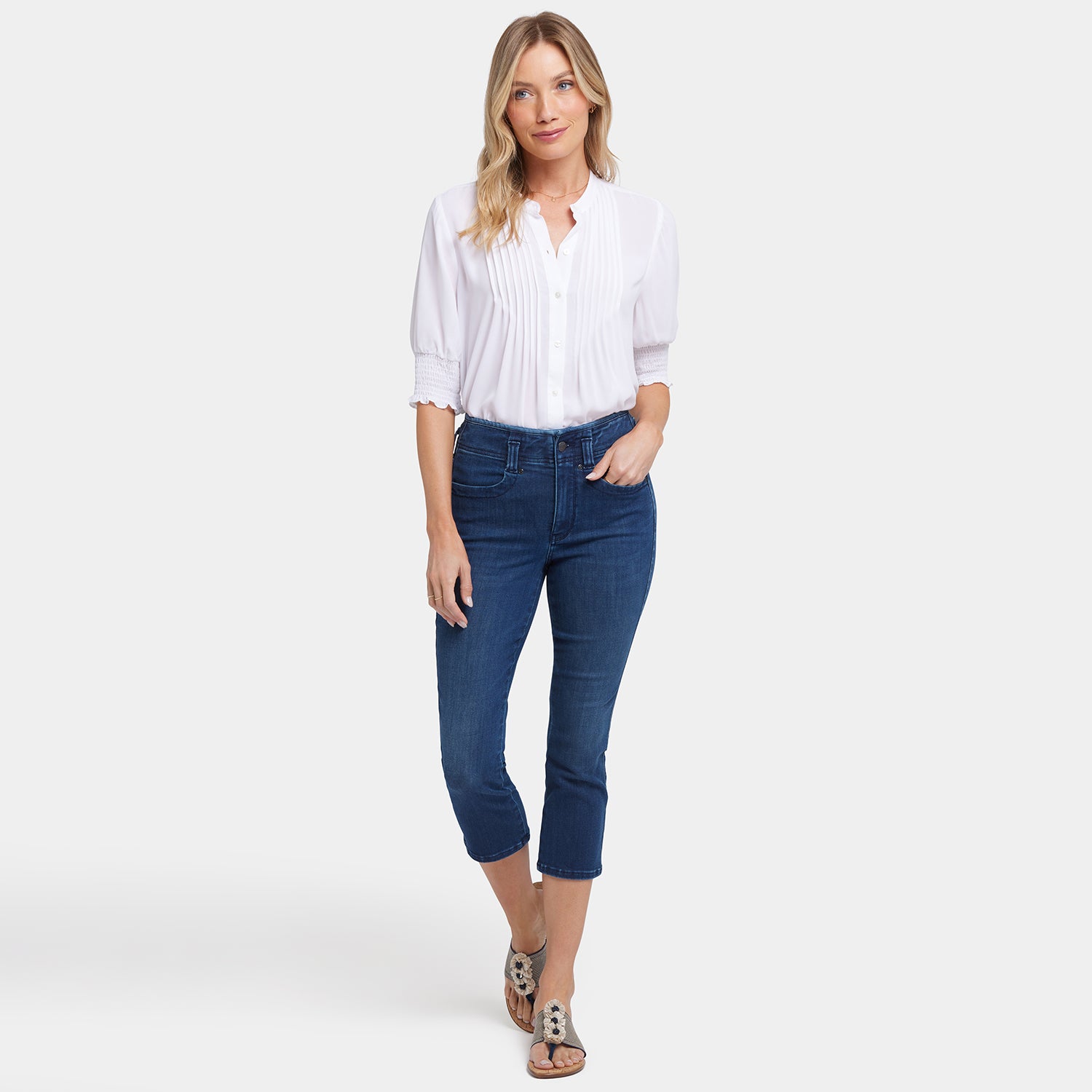 Ami Skinny Capri Jeans for Women - High Waisted Stretch Denim Pants in Ibiza Blue Wash | Perfect for Summer Outfits, Casual Wear & Beach Vacations