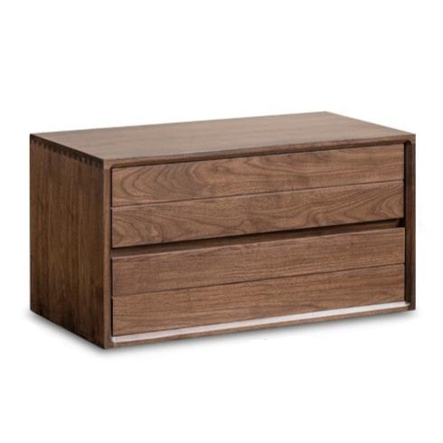 28.7x14.9x14.5 inch / 73x38x37.5 cm / Walnut Color / Ash C double draw