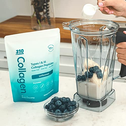 310 Nutrition Collagen Powder - Multi Peptides Collagen Supplement with Vitamins C, D & E - Keto & Paleo Friendly - Unflavored Protein Powder, 30 Servings - Supports Skin, Hair & Joint Health - Perfect for Smoothies, Coffee & Baking