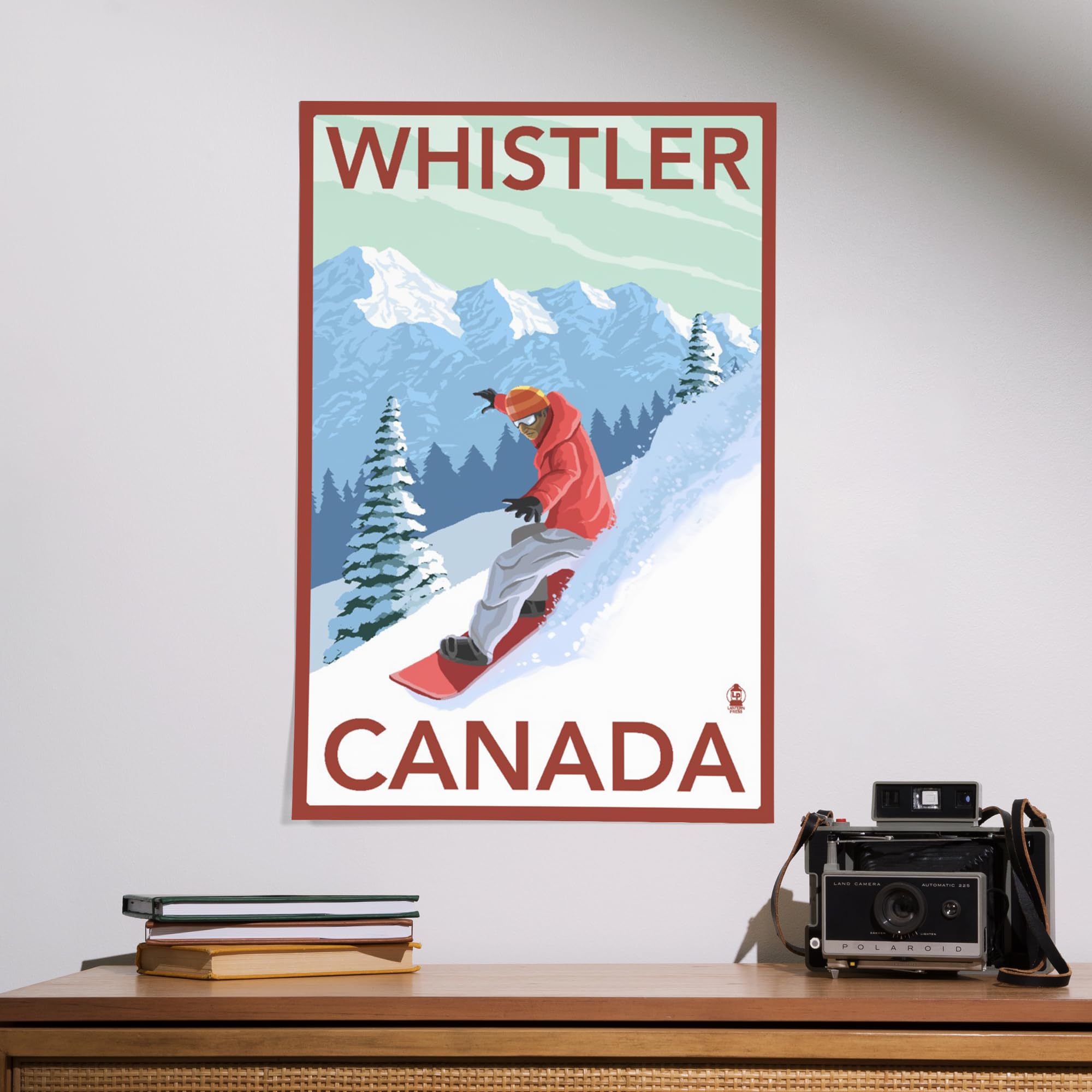 Lantern Press 16x24 Inch Giclee Art Print - Whistler Canada Snowboarder Wall Decor - Perfect for Living Room, Bedroom & Office Wall Art