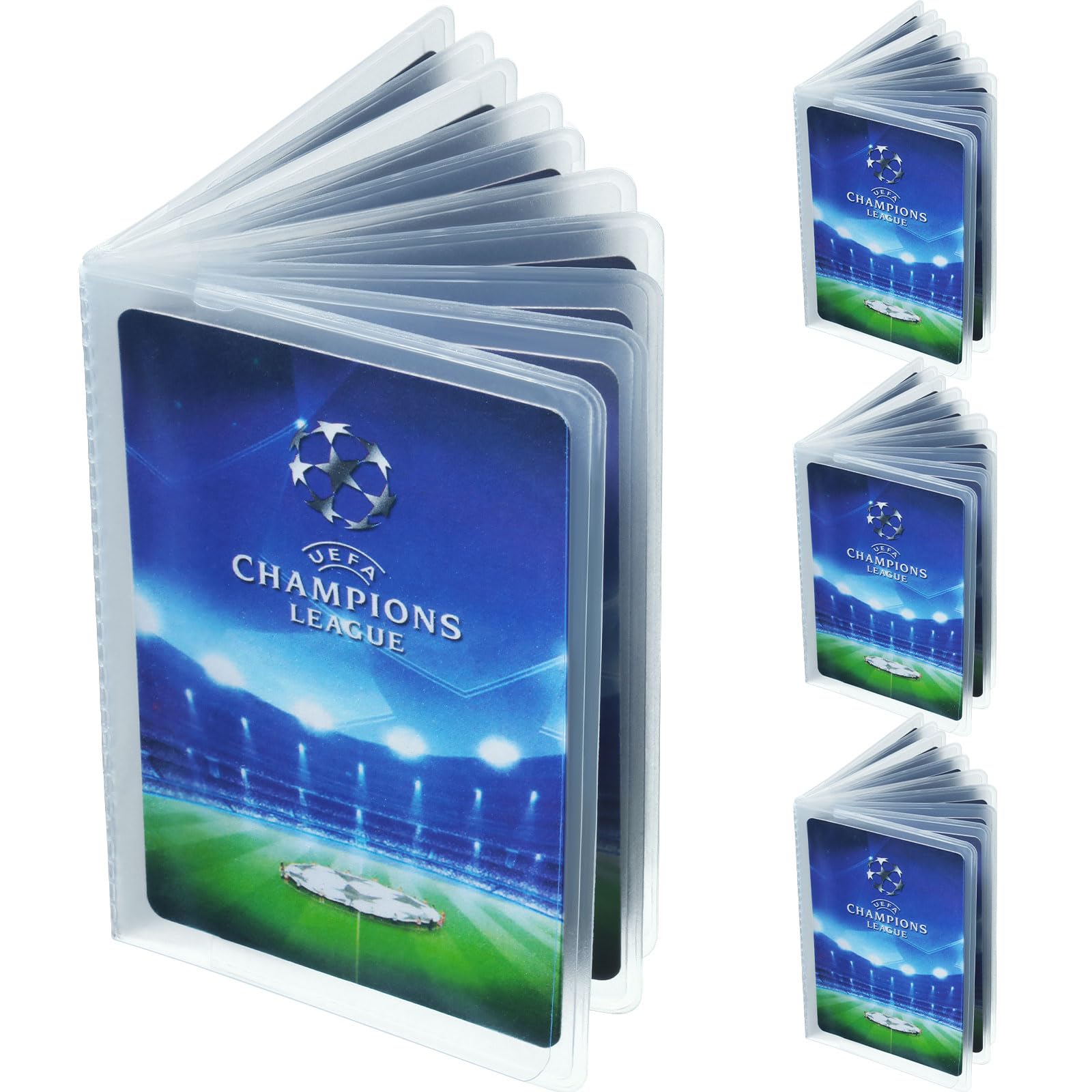 4 Pack Clear Plastic Credit Card Holders - 6 Page Wallet Insert for Men & Women - Transparent Photo Sleeves for Bifold & Trifold Wallets - Perfect for Organizing Cards, IDs and Family Photos in Your Wallet