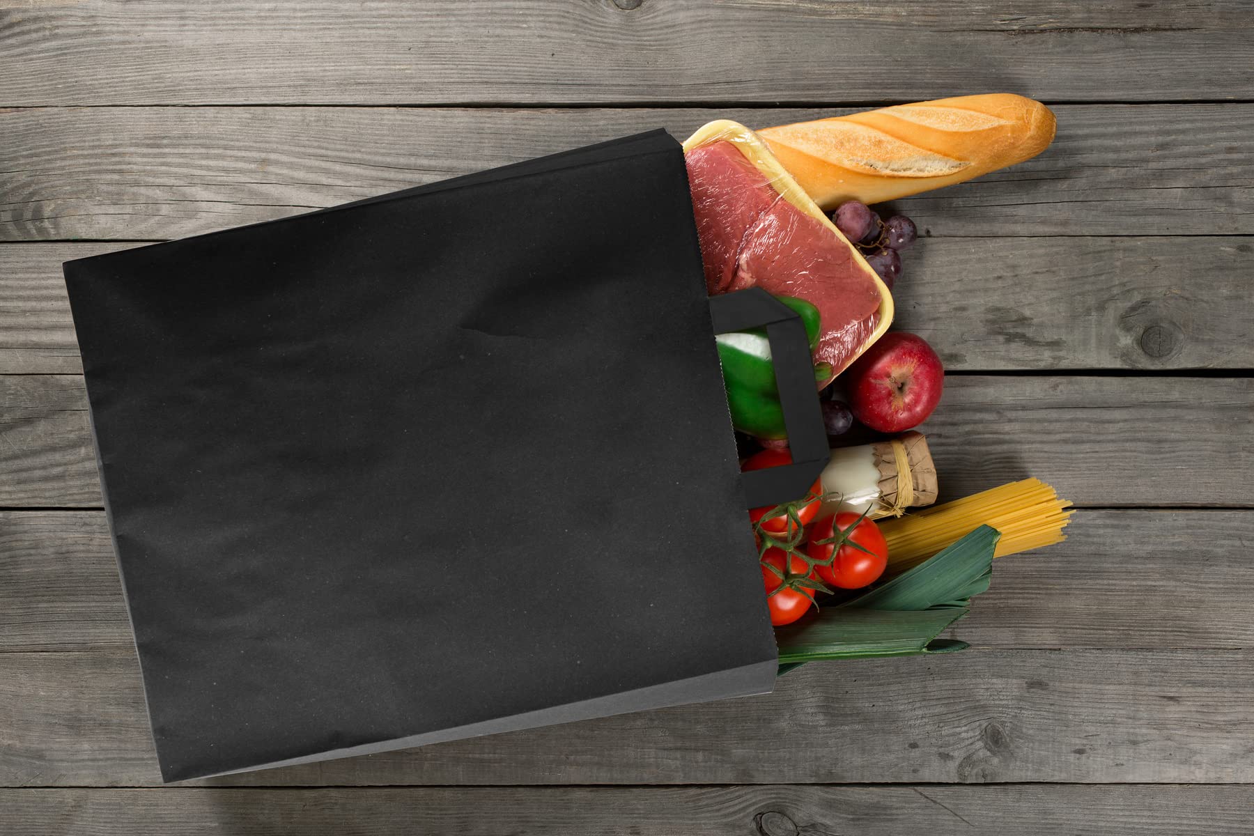 Premium Black Kraft Party Favor Bags with Handles - 6.8
