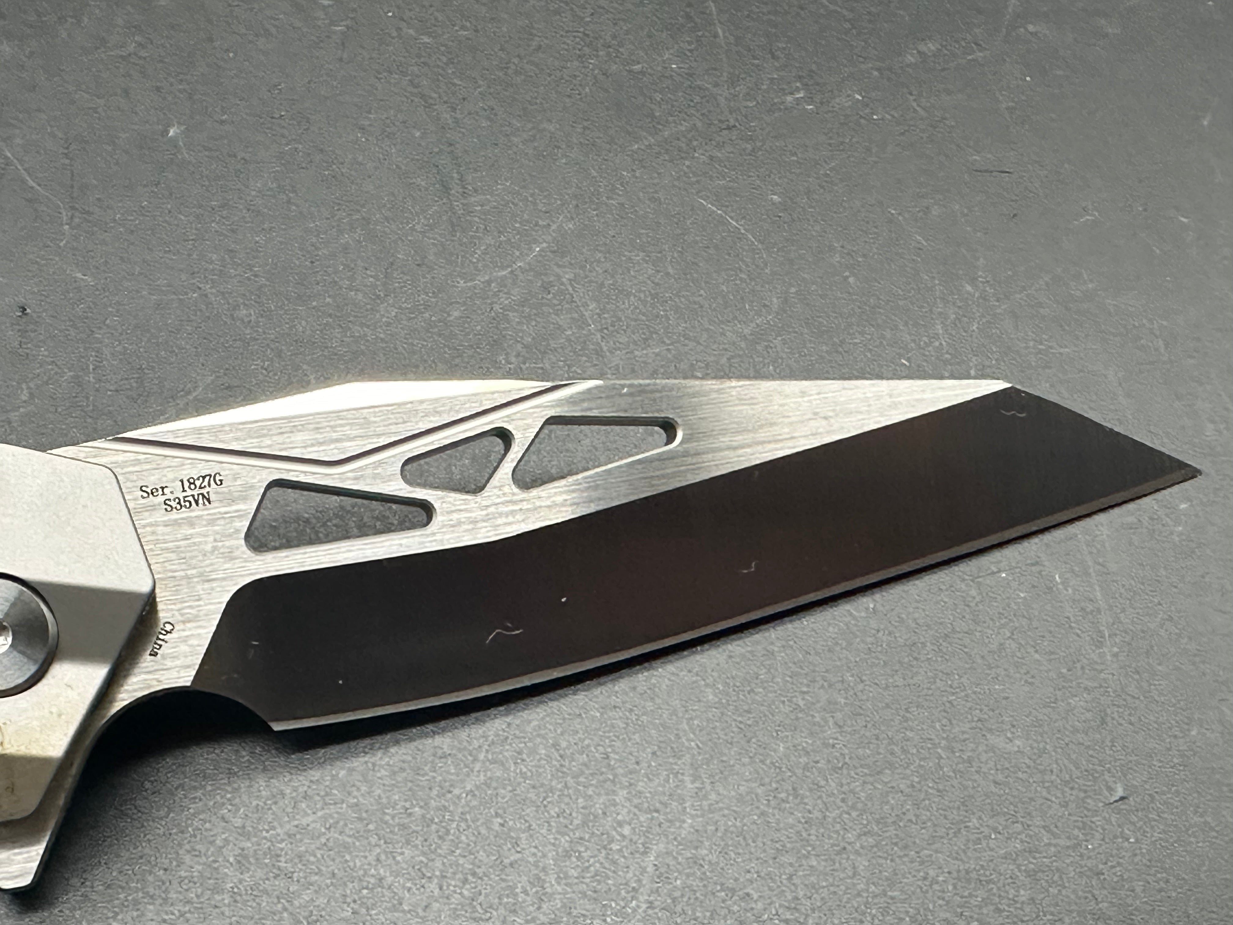 Artisan Cutlery Cygnus S35VN Reverse Tanto Folding Knife with Milled Titanium Handle - EDC, Camping, Survival & Outdoor Activities