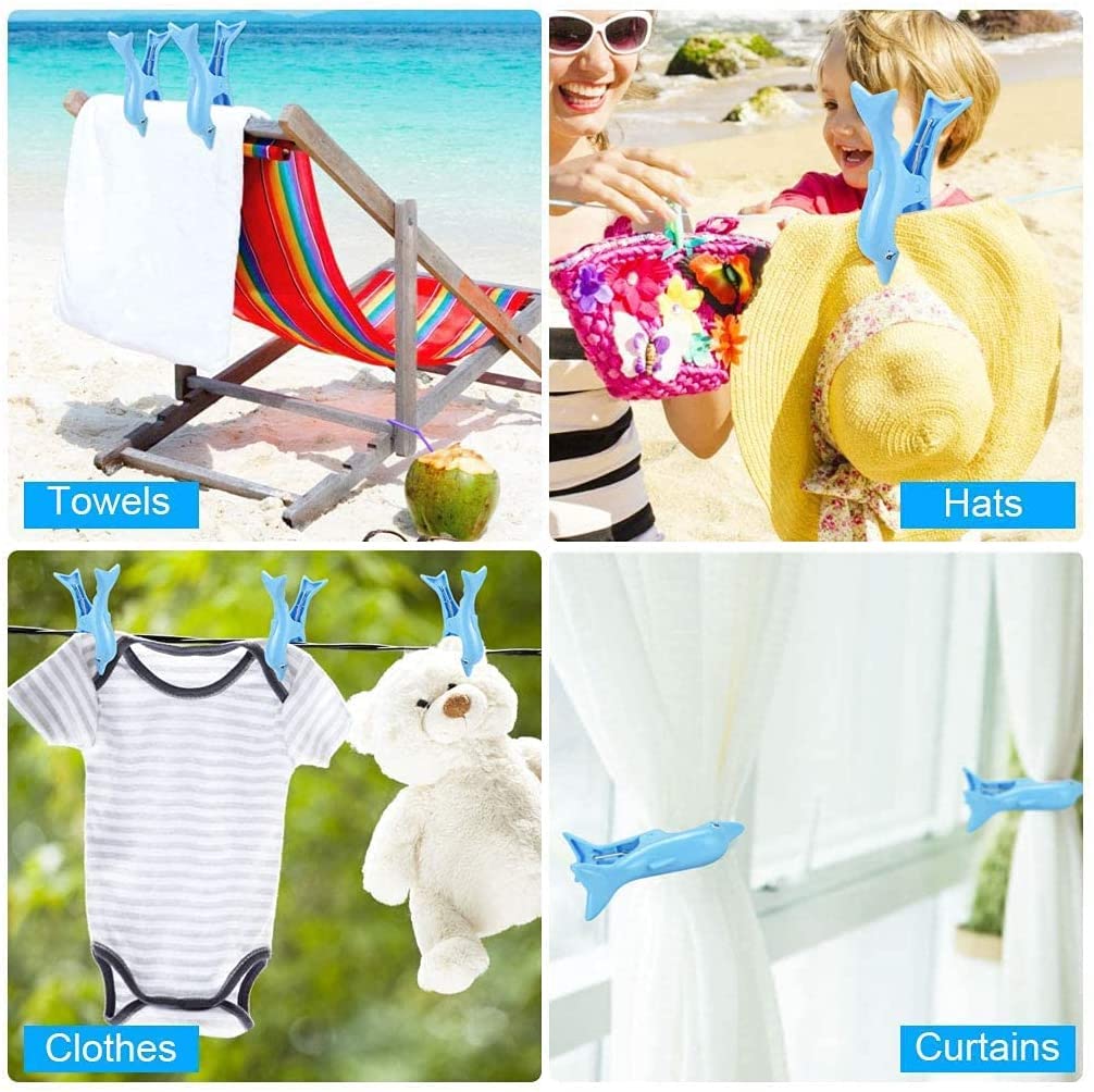 6PCS Fashionable Beach Towel Clips - Secure Towel Holders for Pool, Cruise & Outdoor Use - Durable Sand-Resistant Clips for Beach Chairs, Lounge Chairs & Fences - Perfect for Vacation, Swimming & Sunbathing
