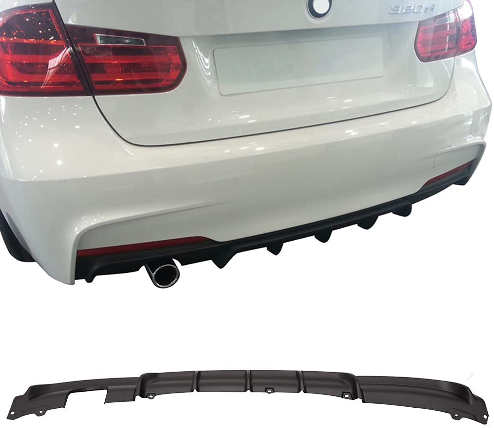 2012-2018 BMW F30 M Performance Style Rear Diffuser - Single Outlet PP Polypropylene Diffuser - Perfect for Car Upgrades & Performance Enhancement