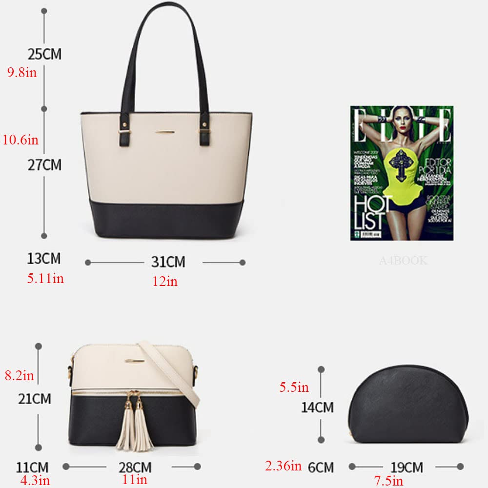 3-Piece Women's PU Leather Shoulder Bag Set - Stylish Crossbody & Tote Handbags for Work, Travel & Daily Use | Fashionable Purses for Women | Perfect for Office, Shopping & Leisure Activities