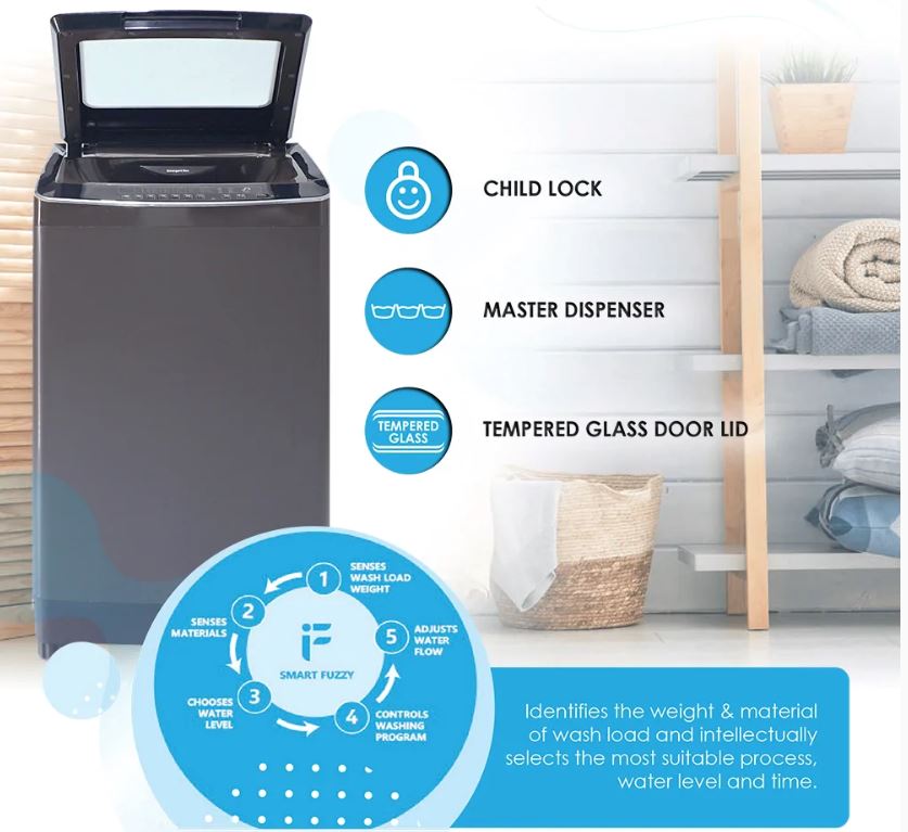 Candy CATL 6108 GVSI 10KG Fully Automatic Top Load Washing Machine - Perfect for Apartments, Small Homes & Laundry Rooms