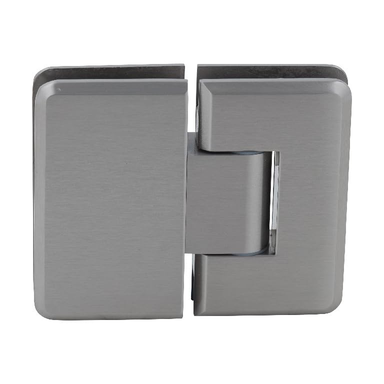 CRL C0L380BN Brushed Nickel 380 Series Adjustable 180 Degree Glass-to-Glass Hinge - Premium Cabinet & Shower Door Hardware for Bathroom & Kitchen Renovation