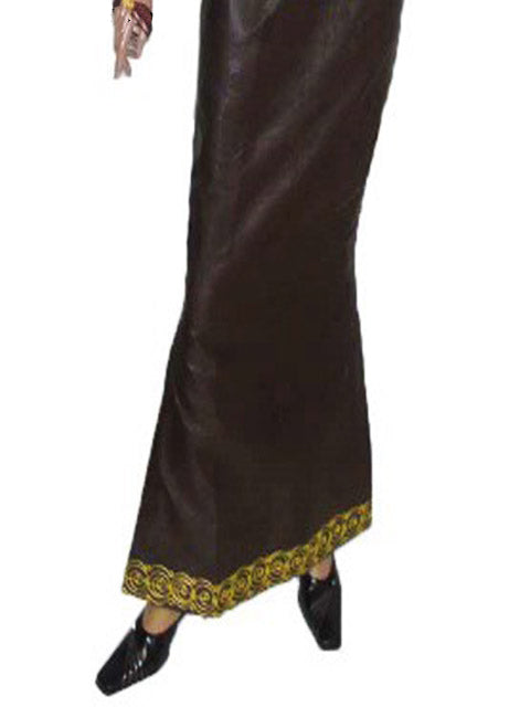 Embroidered Coffee Brown Brocade Skirt for Women - Vintage Floral Maxi Skirt - Boho Chic A-Line Skirt for Casual Wear, Parties & Special Occasions