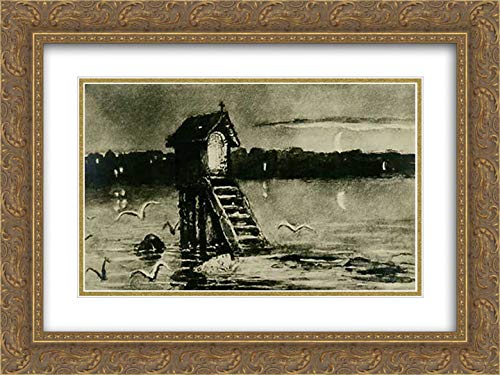 24x18 Gold Ornate Frame with Double Matted Museum Art Print - Wilhelm Kotarbinski Painting for Living Room & Office Decor