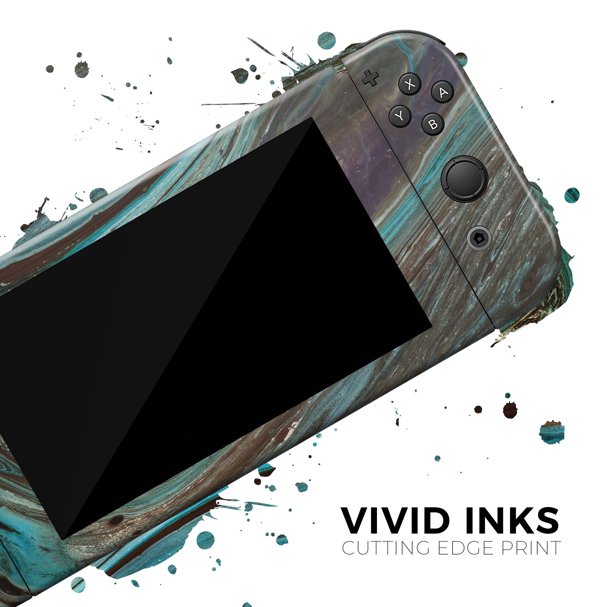 Nintendo Switch & Joy-Con Skin Decal - Scratch-Resistant Removable Vinyl Wrap Cover - Swirling Dark Acrylic Marble Design - Perfect for Gaming Protection & Customization - Great for Travel, Home Use & Gift Giving