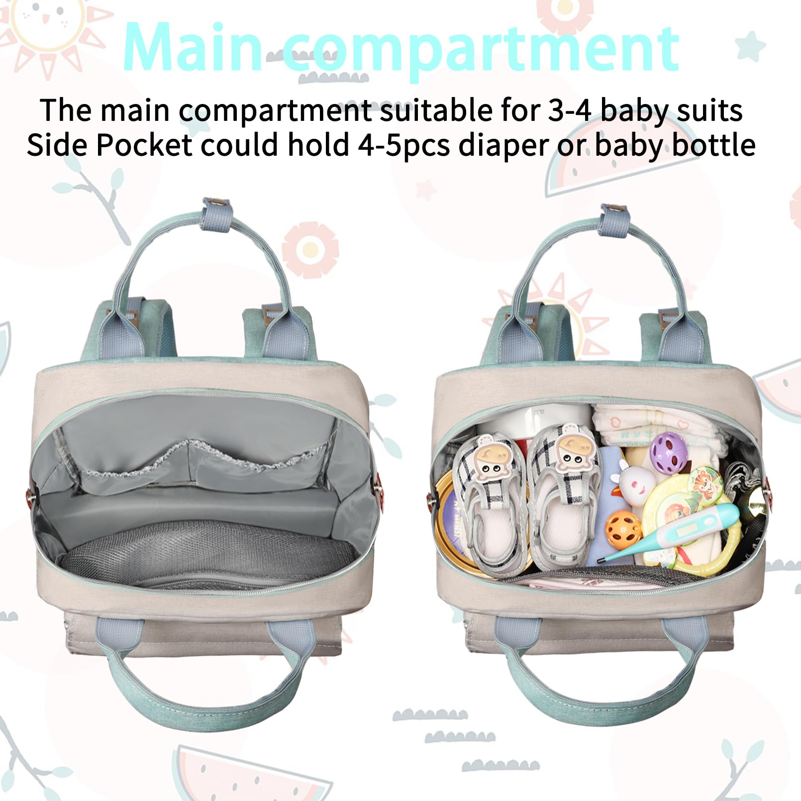 **Waterproof Diaper Backpack for Moms & Dads - Large Baby Travel Bag with Insulated Bottle Pockets & Stroller Straps - Perfect for Daycare, Travel, and On-the-Go Parents**