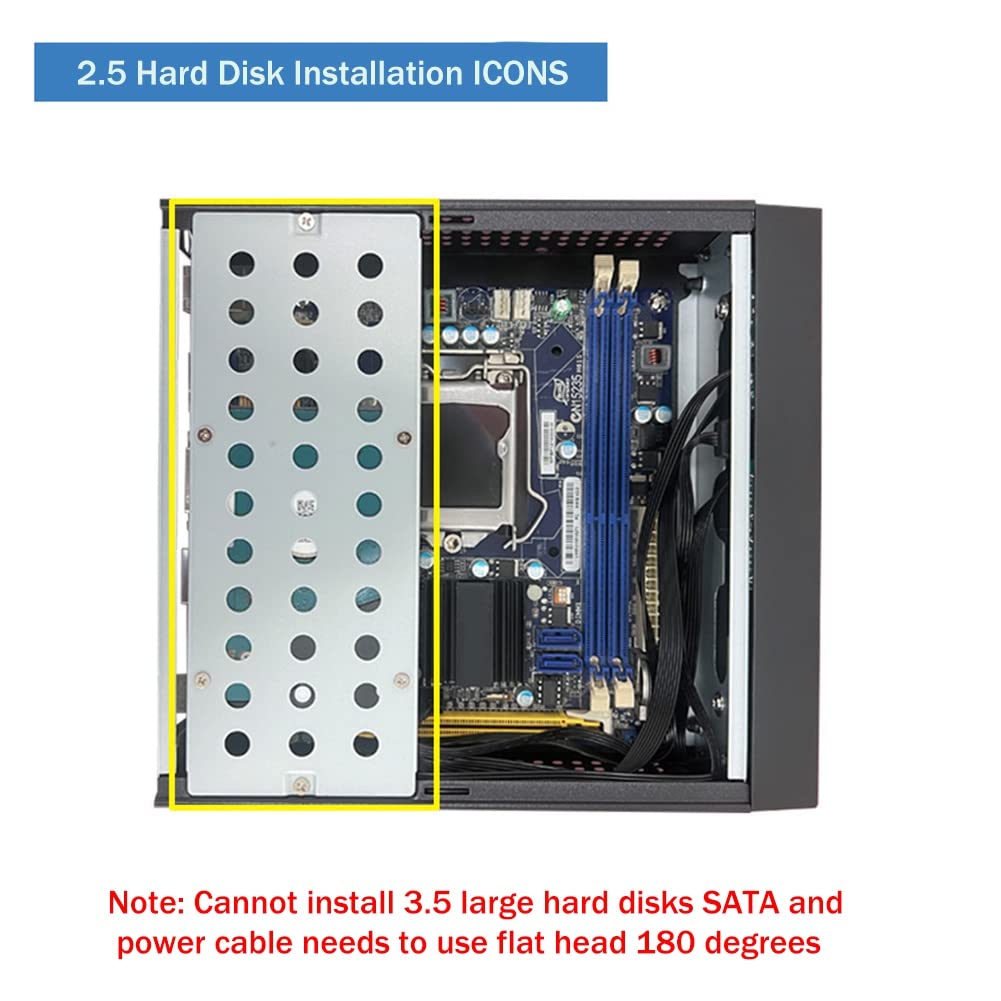 Pitxsgsia M09 Mini ITX Computer Case - Compact HTPC Chassis for Desktop PC, Wall Mountable - Perfect for Home Theater, Gaming & Office Workstations