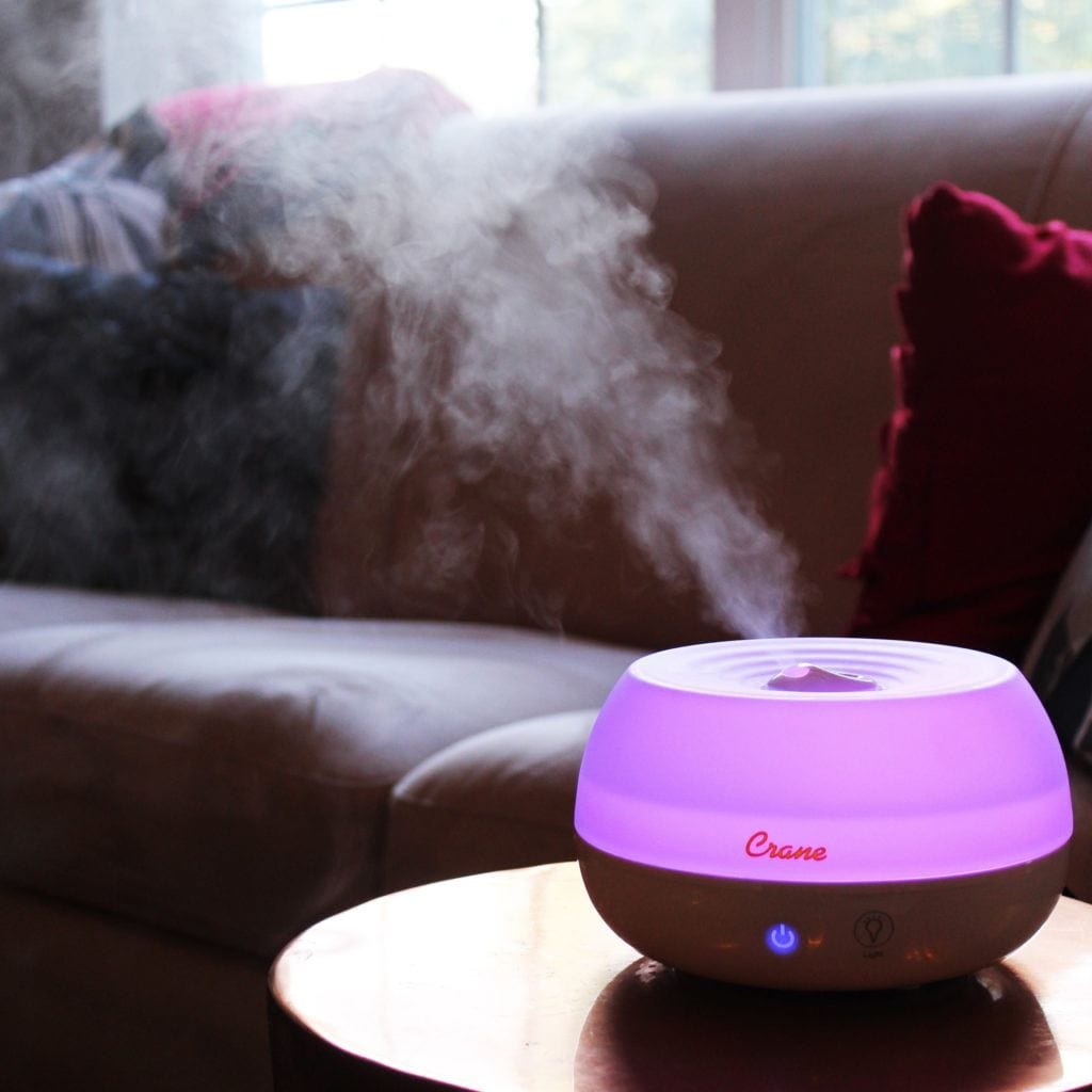 0.2 Gal 2-in-1 Ultrasonic Cool Mist Humidifier & Essential Oil Diffuser for Small Rooms - Compact Air Moisturizer with Aromatherapy Function for Bedroom, Office, Nursery | White