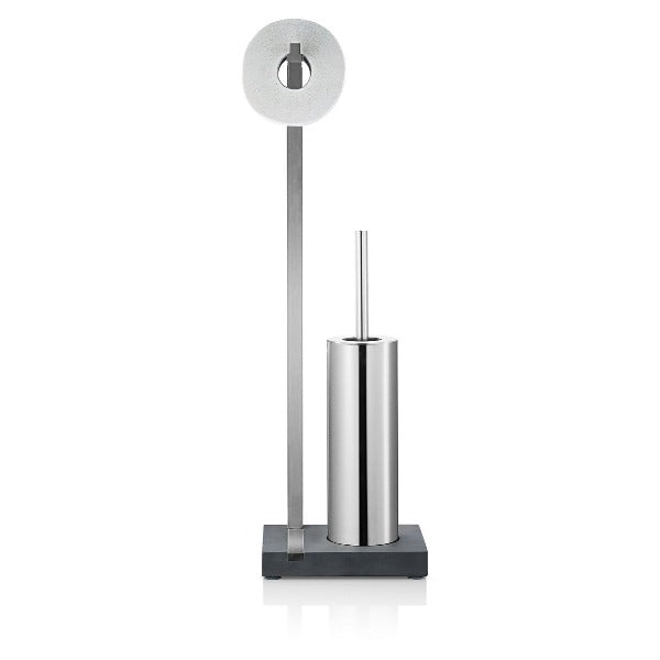 Toilet Butler with Tall Brush Holder - 1 Roll Toilet Paper Stand for Bathroom Storage & Organization | Ideal for Small Spaces, Apartments, and Modern Restrooms