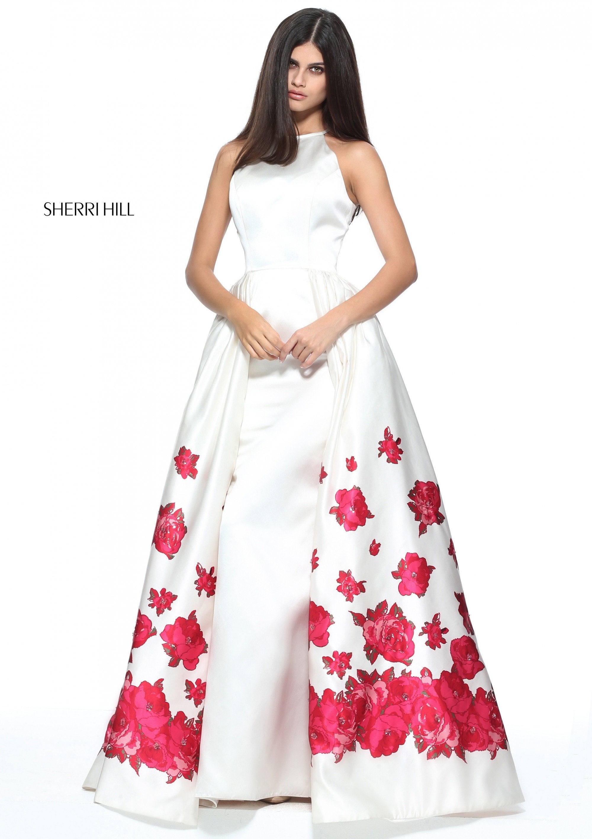 ivory/red print