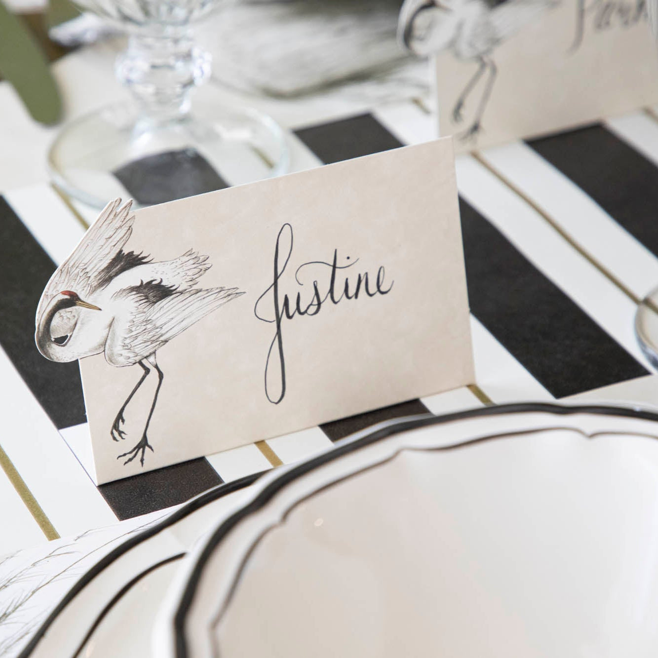 Elegant Crane Place Card Holders - Wedding, Birthday & Event Table Setting Decorations - Perfect for Name Cards, Seating Assignments & Party Favors