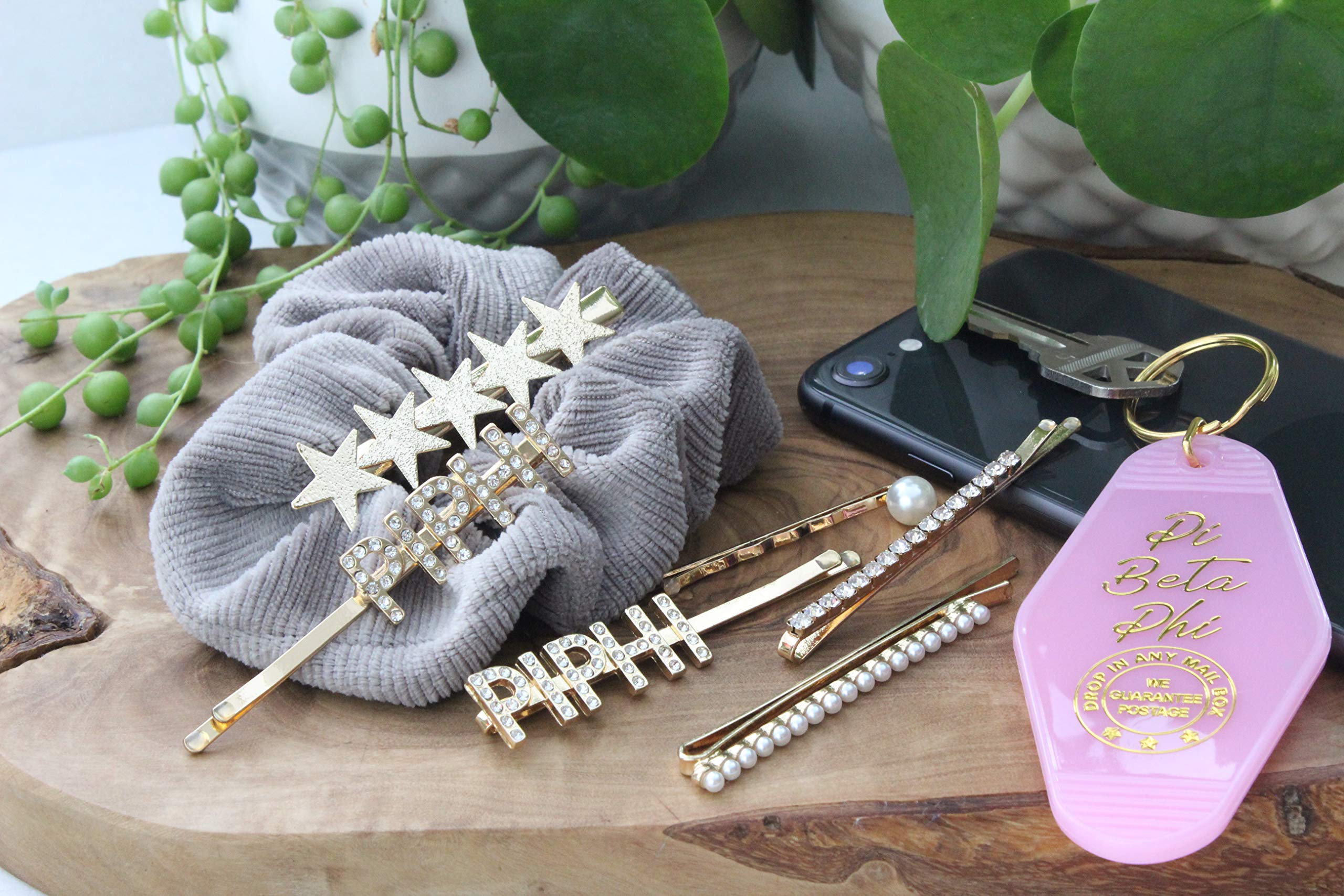 Pi Beta Phi Sorority Hair Clips - 6 Pack | Greek Letter Hair Accessories for College Sisters | Perfect for Sorority Events, Bid Day & Sisterhood Activities
