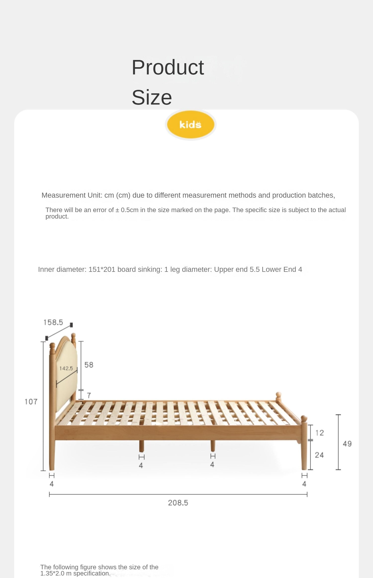 Solid Wood Princess Bed - Beech & Oak Wooden Toddler Bed for Girls - Perfect for Kids' Bedrooms, Nursery, and Playroom Decor
